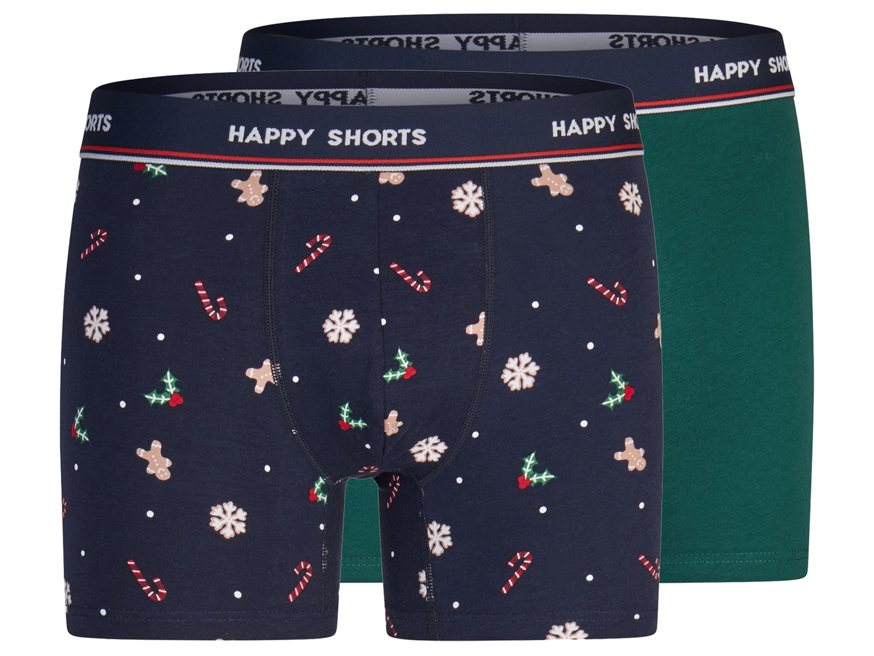 Happy Shorts Pánske boxerky, 2 kusy (zelená/navy modrá, M)