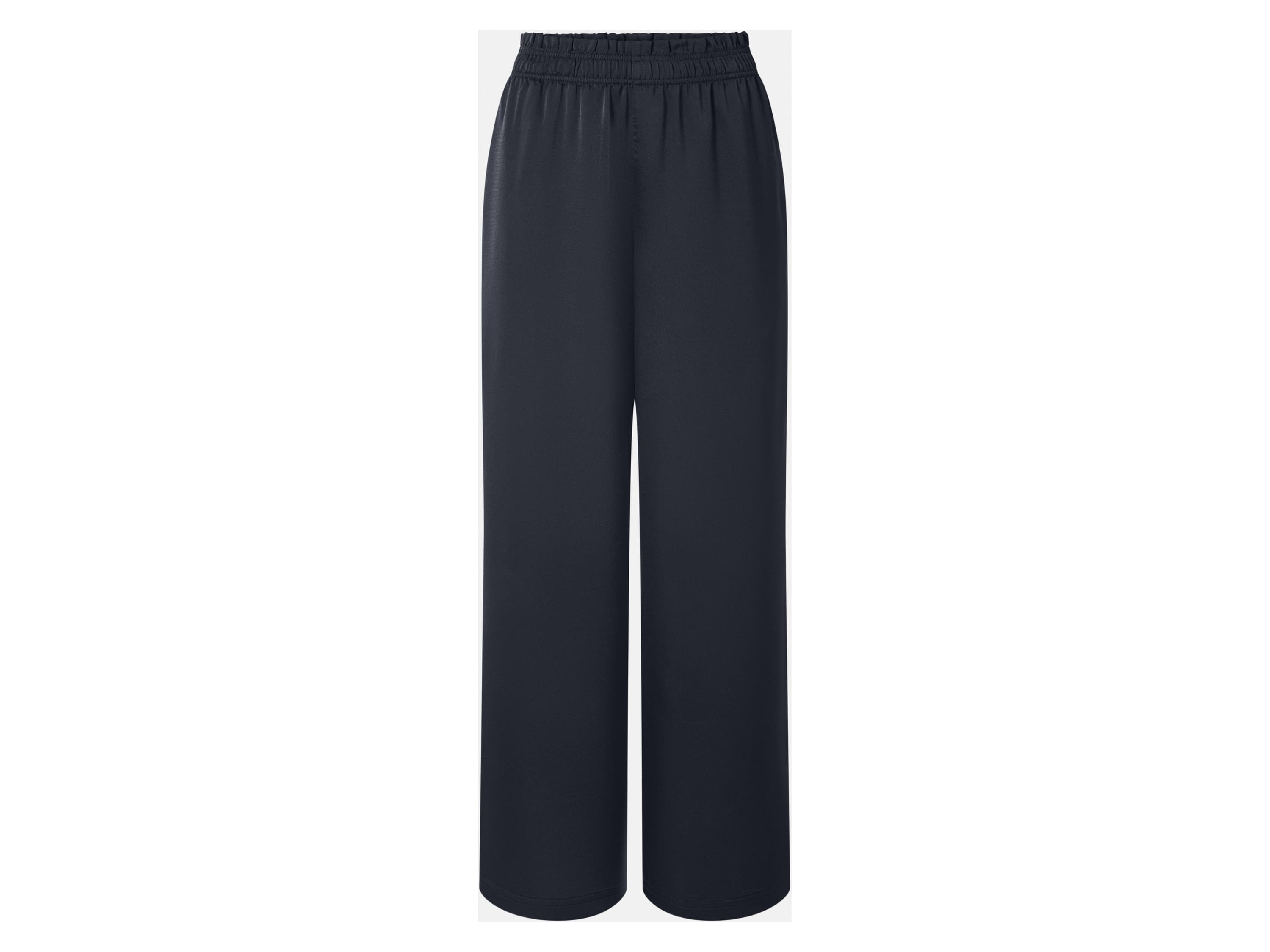 esmara® Dámske saténové nohavice „Wide Leg“ (navy modrá, M (40/42))
