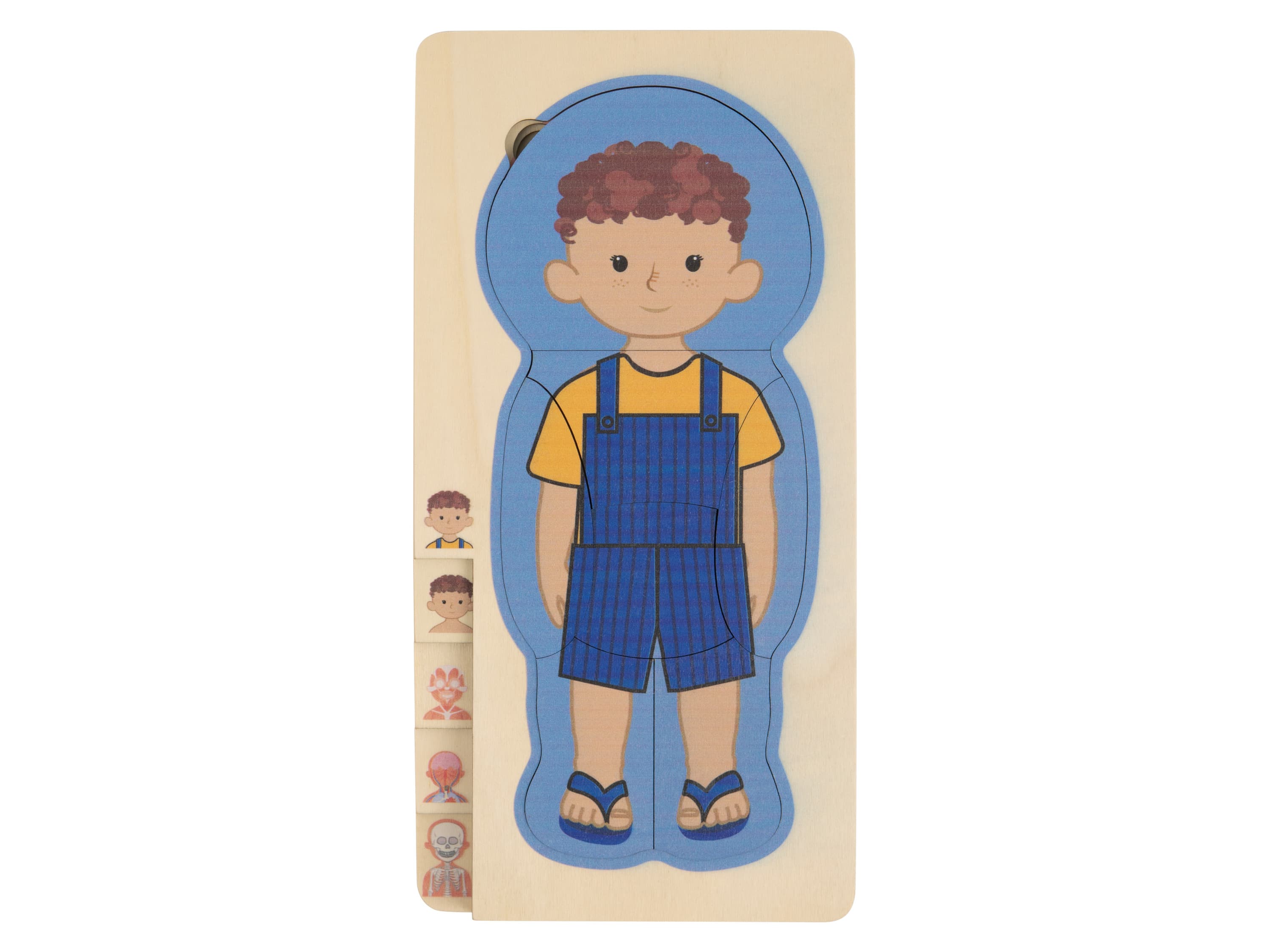 LUPILU® Drevené náučné puzzle (puzzle telo – chlapec)