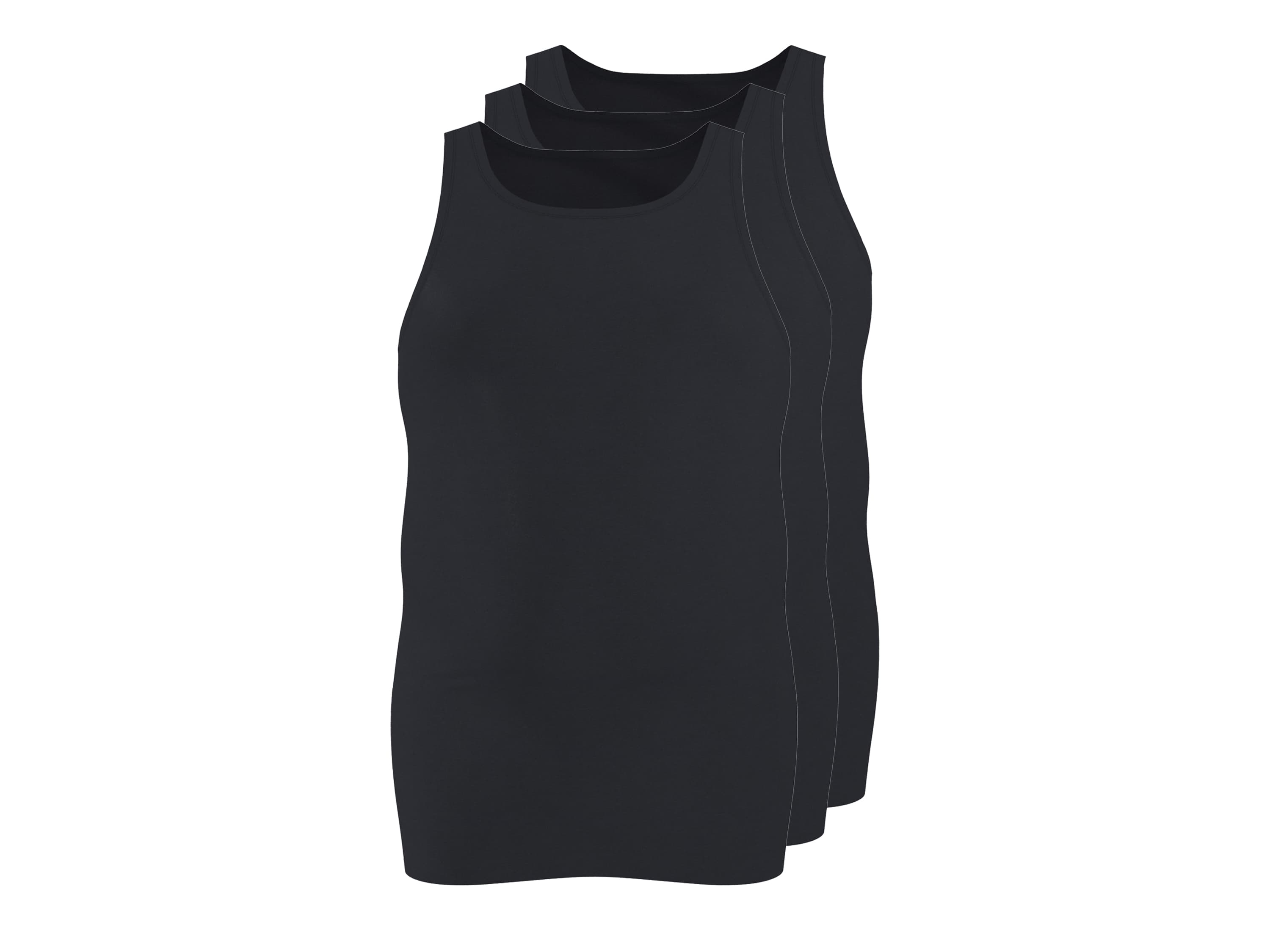 esmara Men Pánske tielka z jemnej rebroviny XXL, 3 kusy (čierna, 8/XXL)
