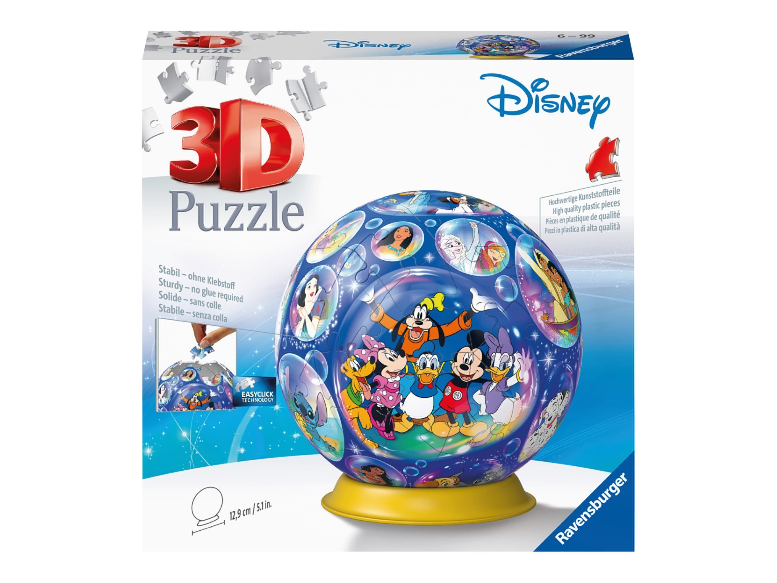 Ravensburger Puzzle guľa 3D, Ø 13 cm (Disney postavičky)
