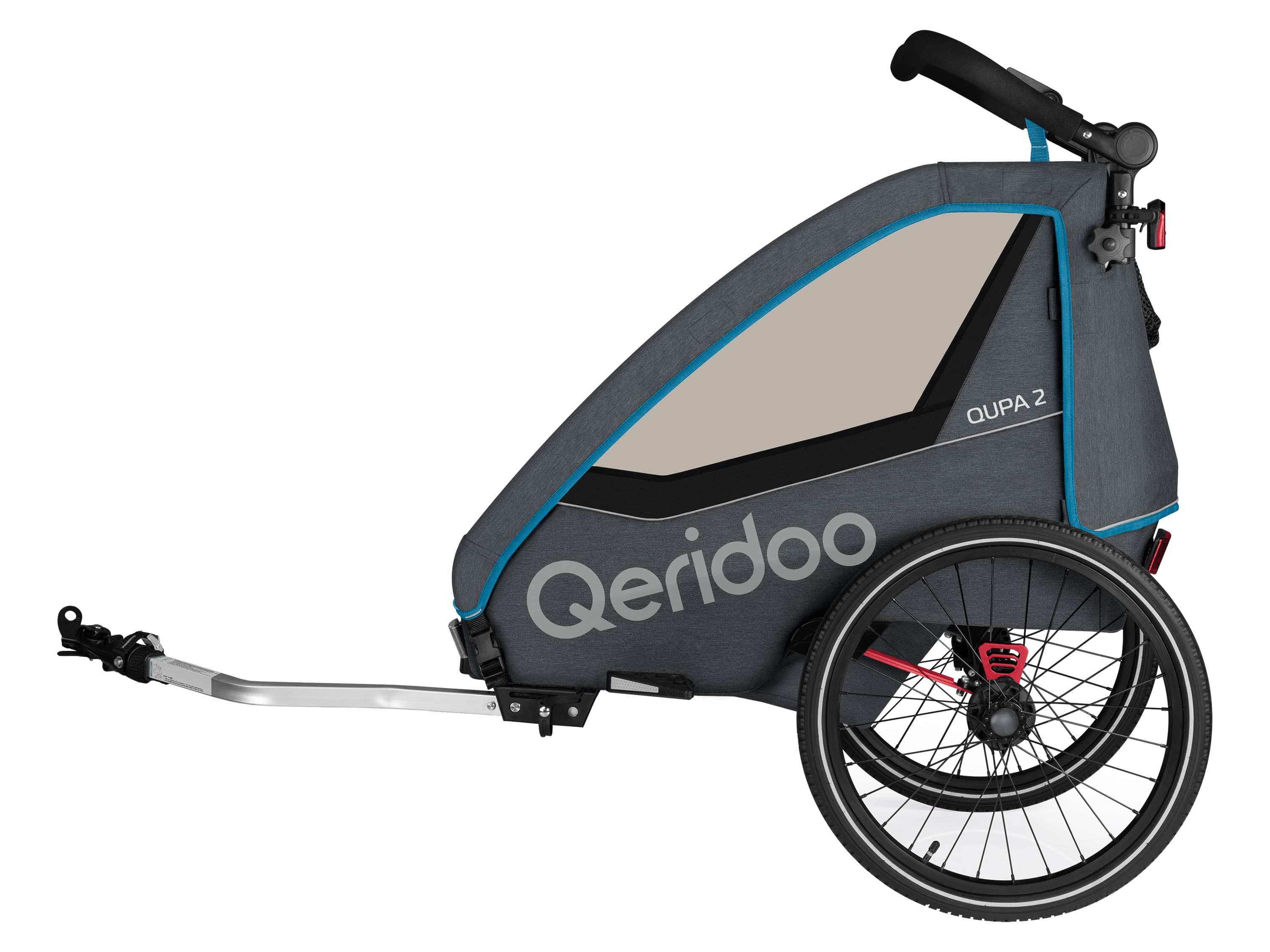 Qeridoo Detský vozík za bicykel QUPA 2 (modrá)