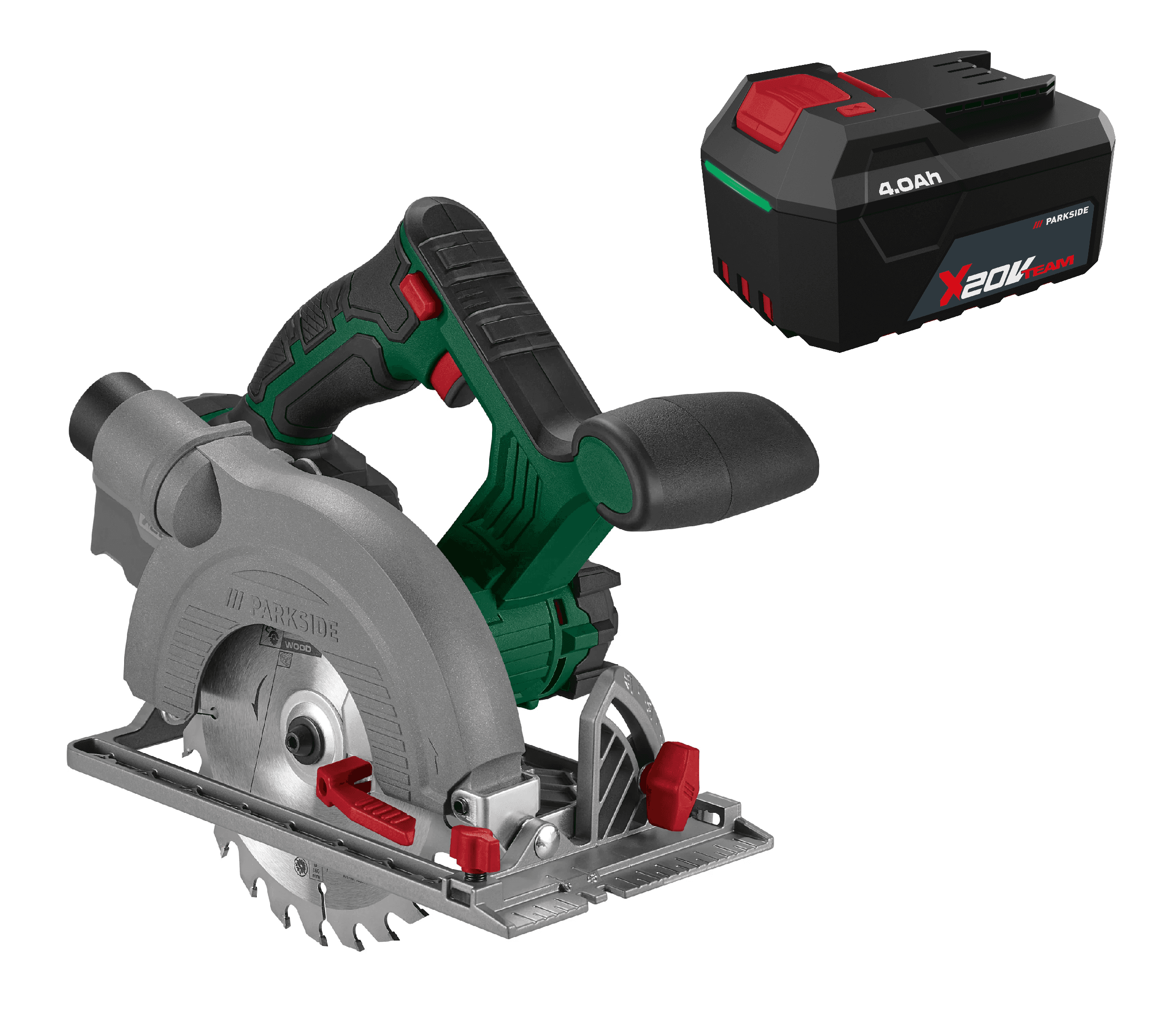 PARKSIDE® Aku ručná kotúčová píla 20 V PHKSA 20-Li C4 + Akumulátor 20 V/4 Ah PAP 204 A1