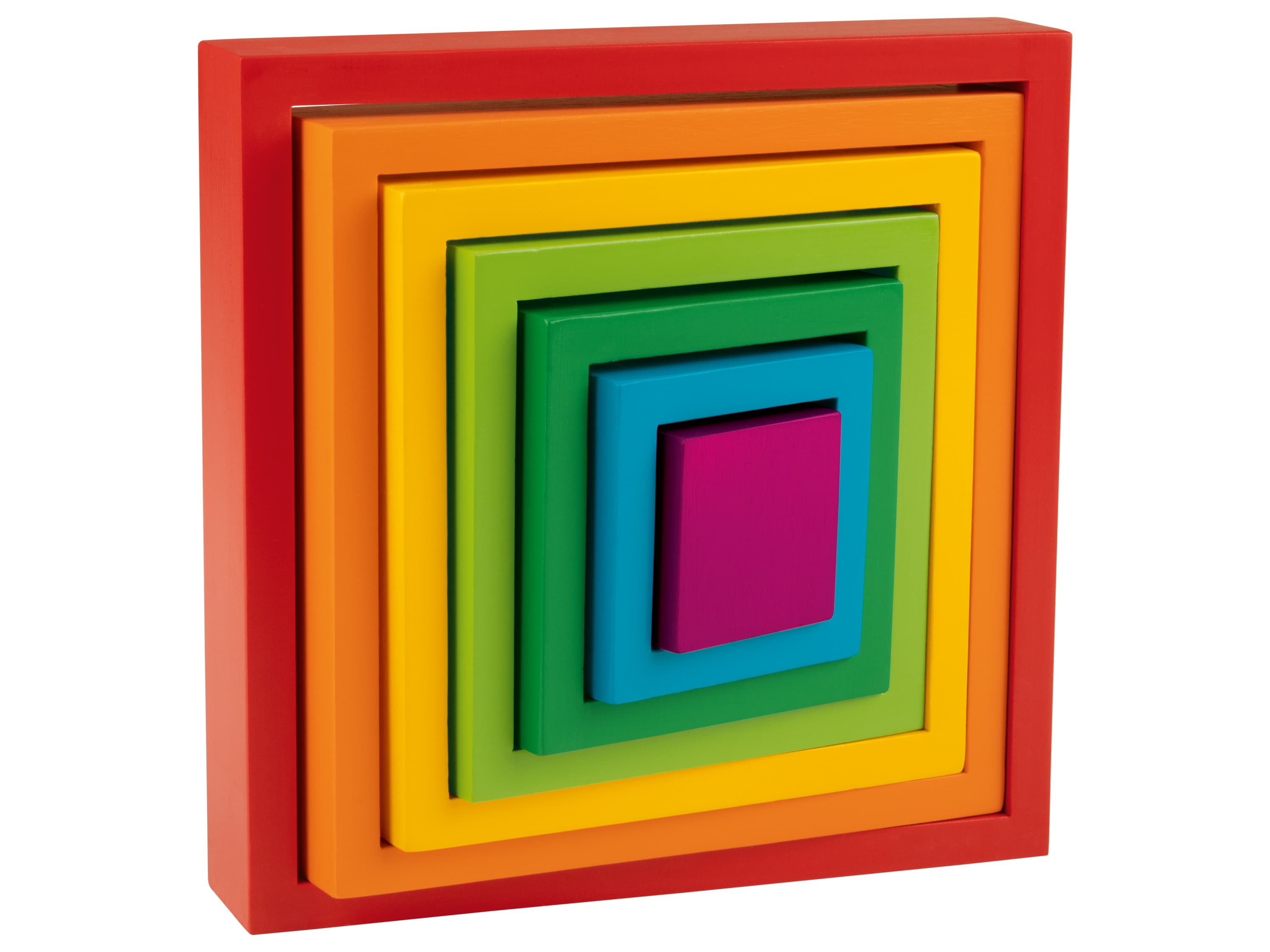 Playtive Drevená dúhová skladačka Montessori (štvoruholníky, 7-dielna súprava)