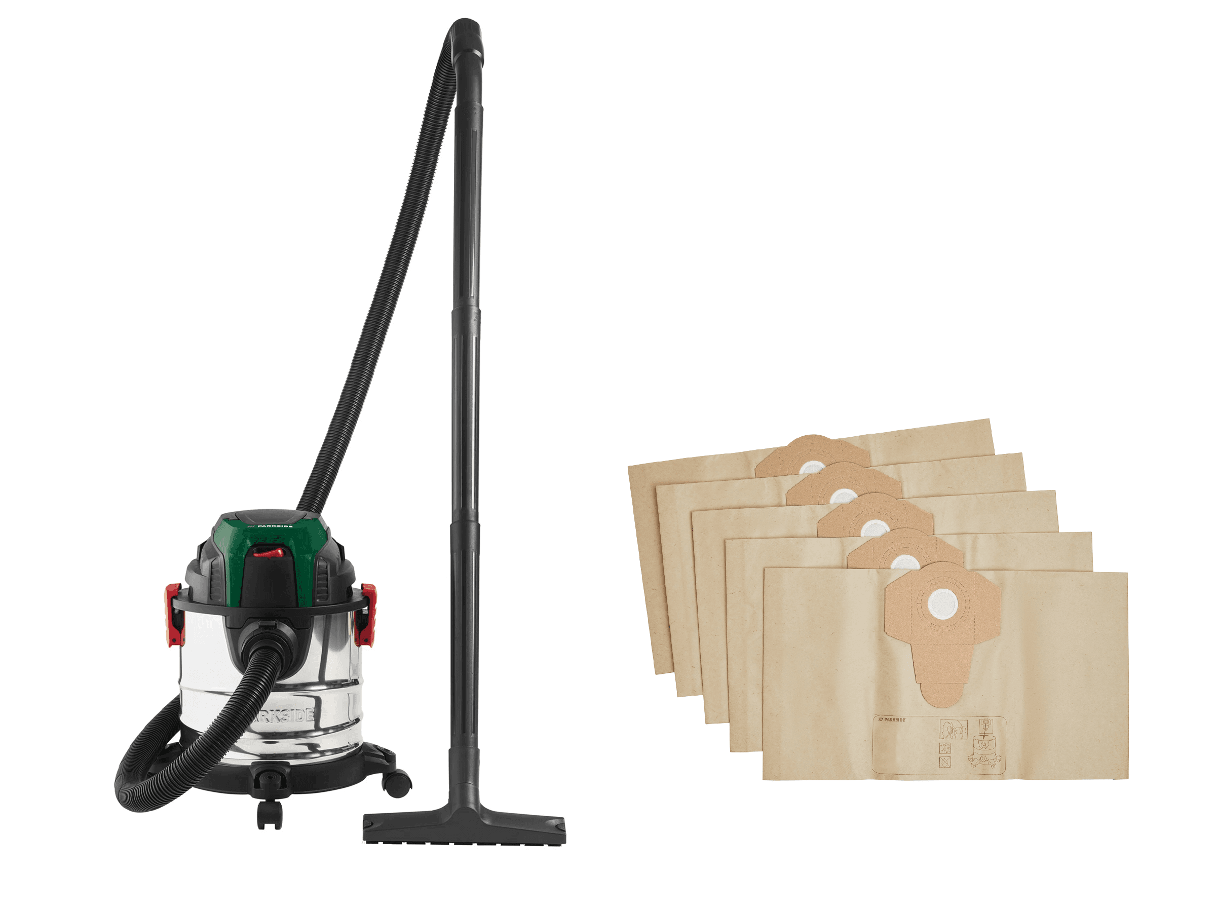 PARKSIDE® Vysávač na mokré a suché vysávanie PWD 12 B1 + Filtračné vrecká, 12 kusov