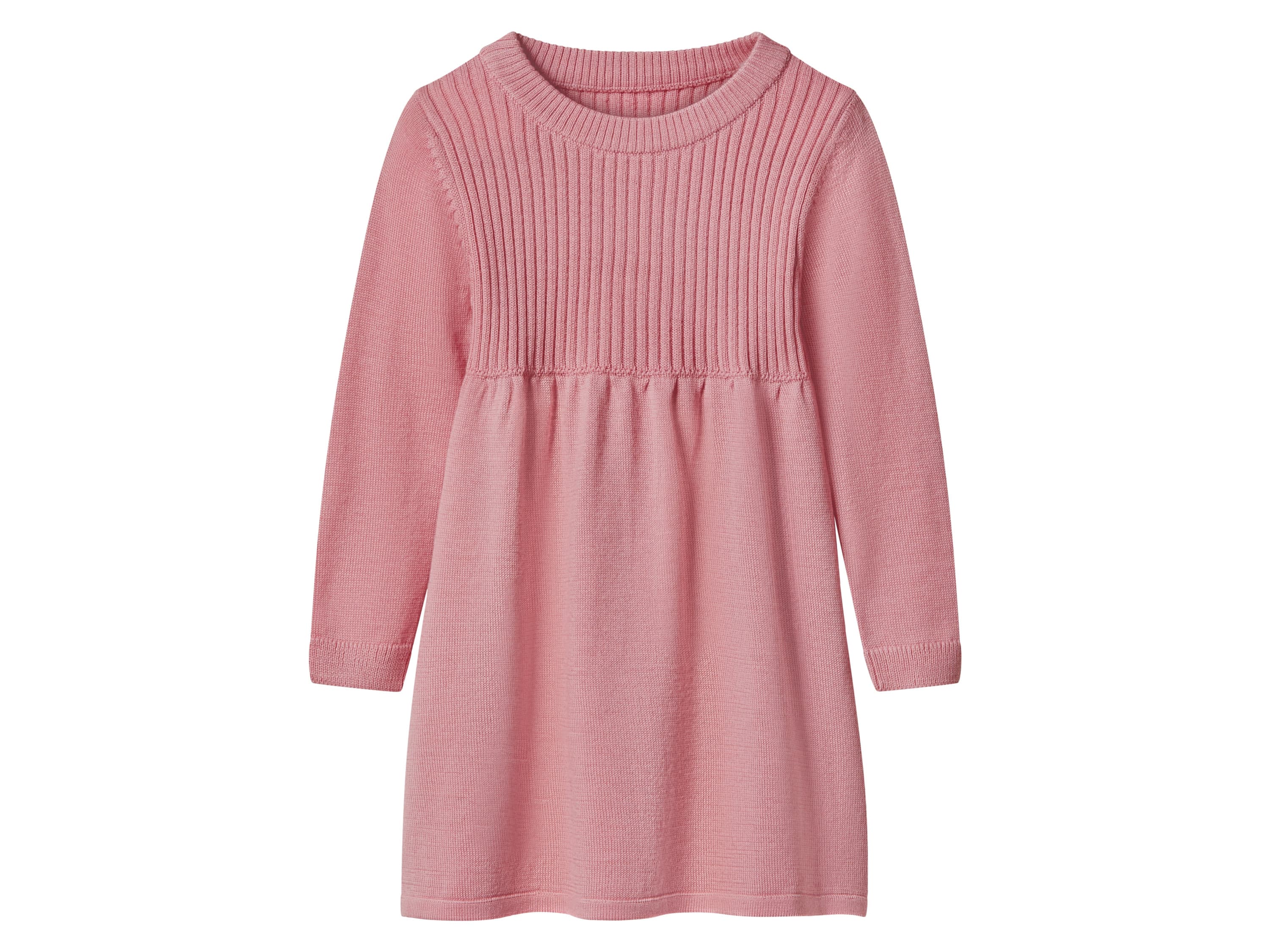 lupilu® Dievčenské pletené šaty s merino vlnou Premium (bledoružová, 98/104)