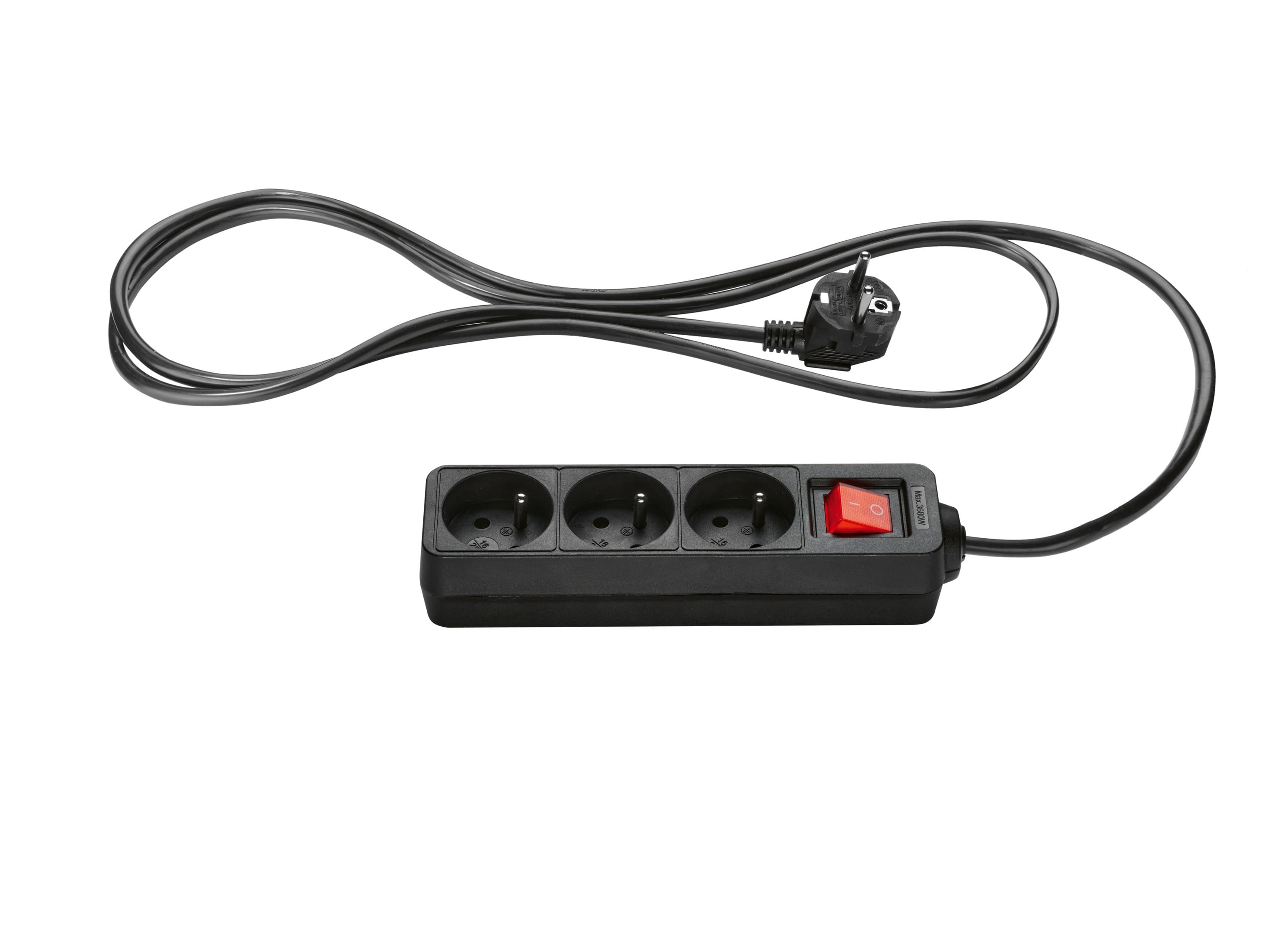 TRONIC® Zásuvková lišta (3 zásuvky, čierna)