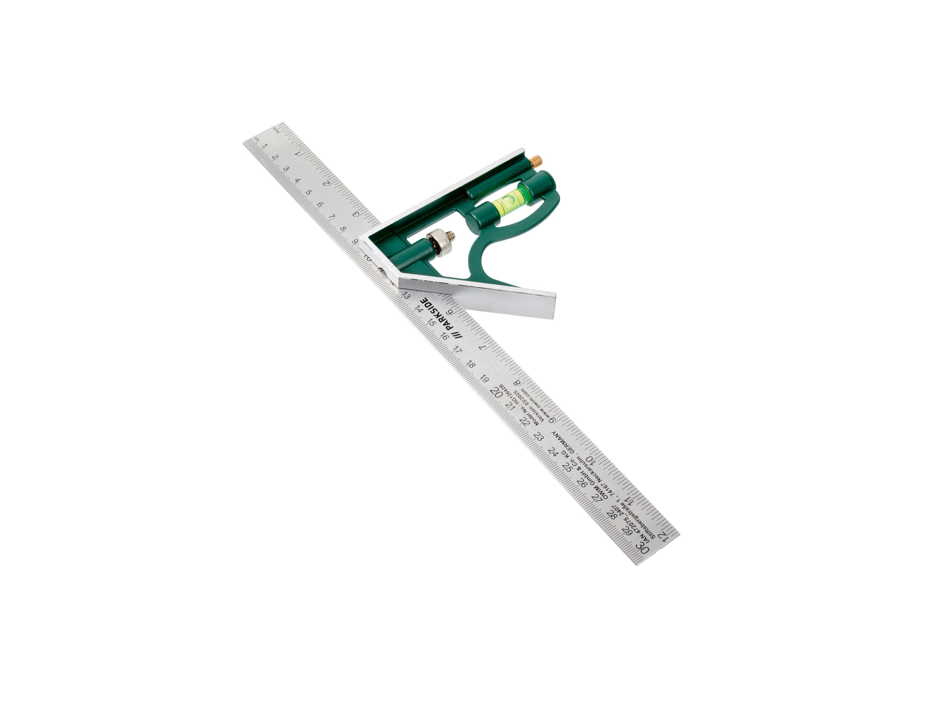 PARKSIDE® Uholníková šablóna/Kombinovaný uholník/Uhlomer (nastaviteľný uholník)