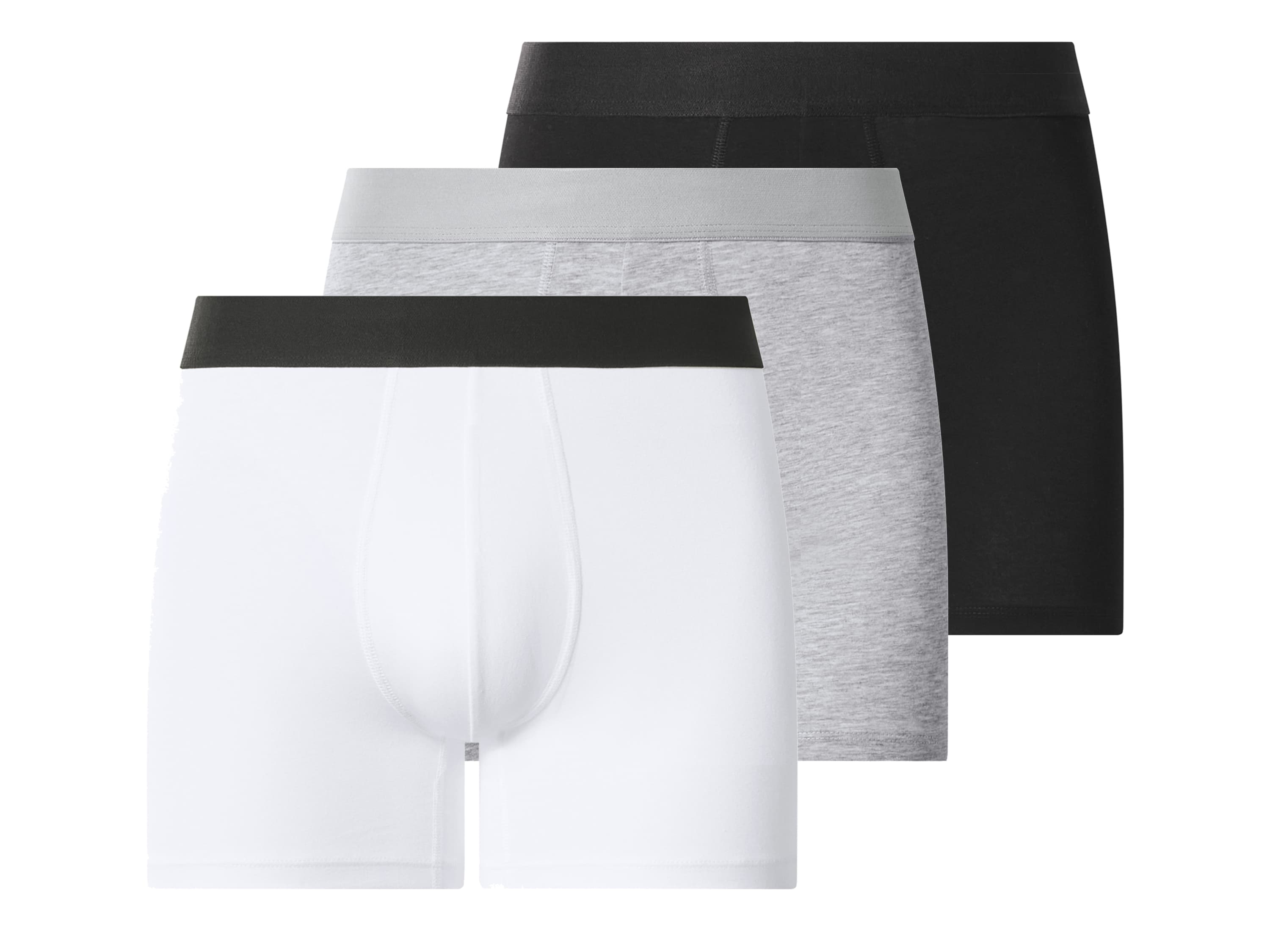 esmara® Pánske boxerky, 3 kusy (čierna/sivá/biela, 6/L)