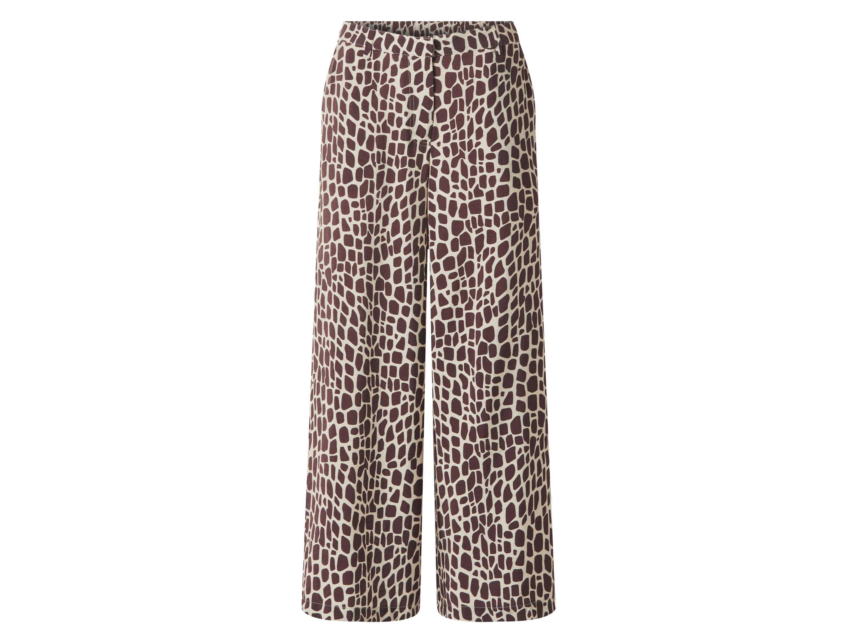 ESMARA® Dámske nohavice „Wide-Leg“ (čierna/hnedá, S (36/38))