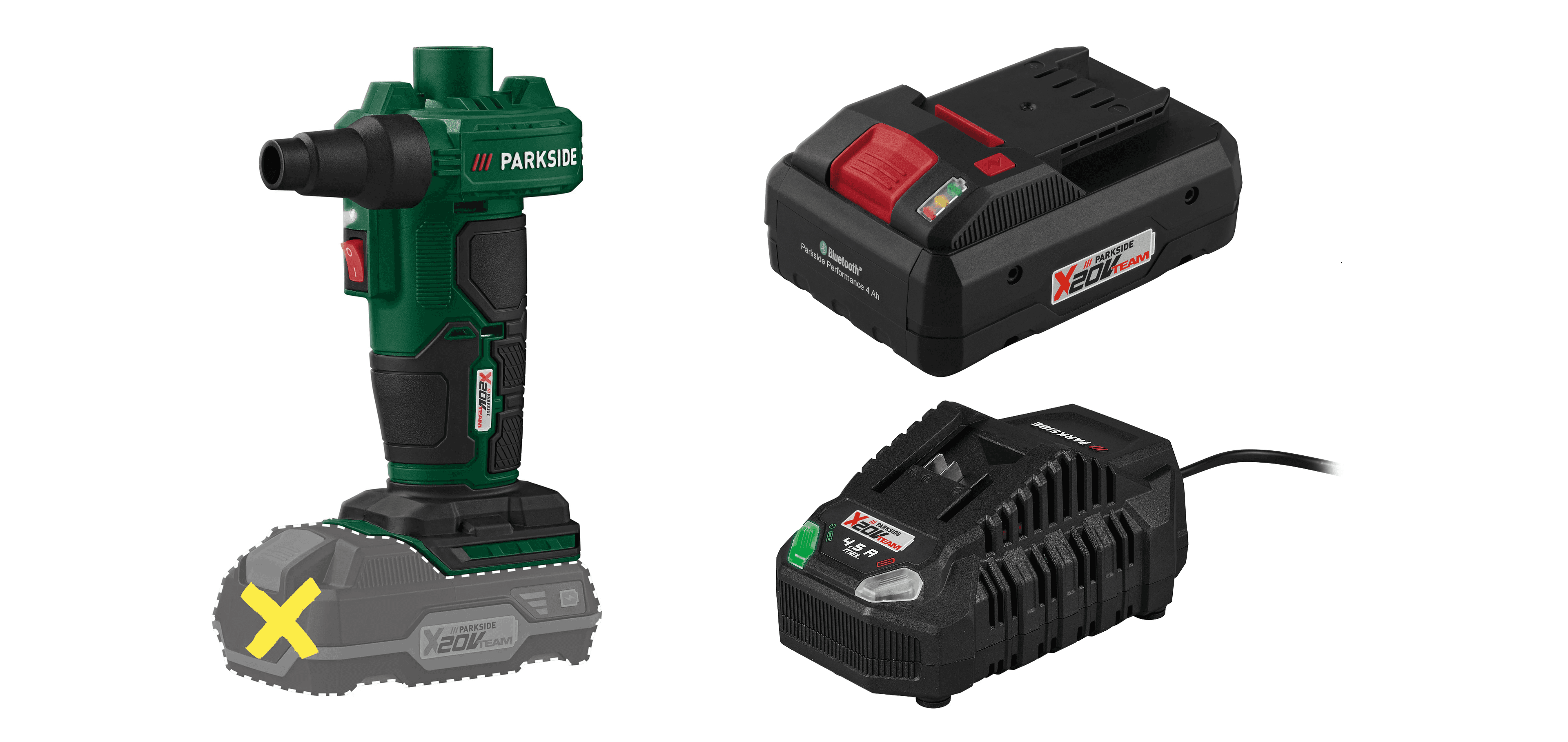 PARKSIDE® Aku pumpa PALP 20-Li B2 + Smart akumulátor 20 V/4 Ah PAPS 204 B1 + Rýchlonabíjačka akumulátora 20 V/4,5 A PLG 20 C3