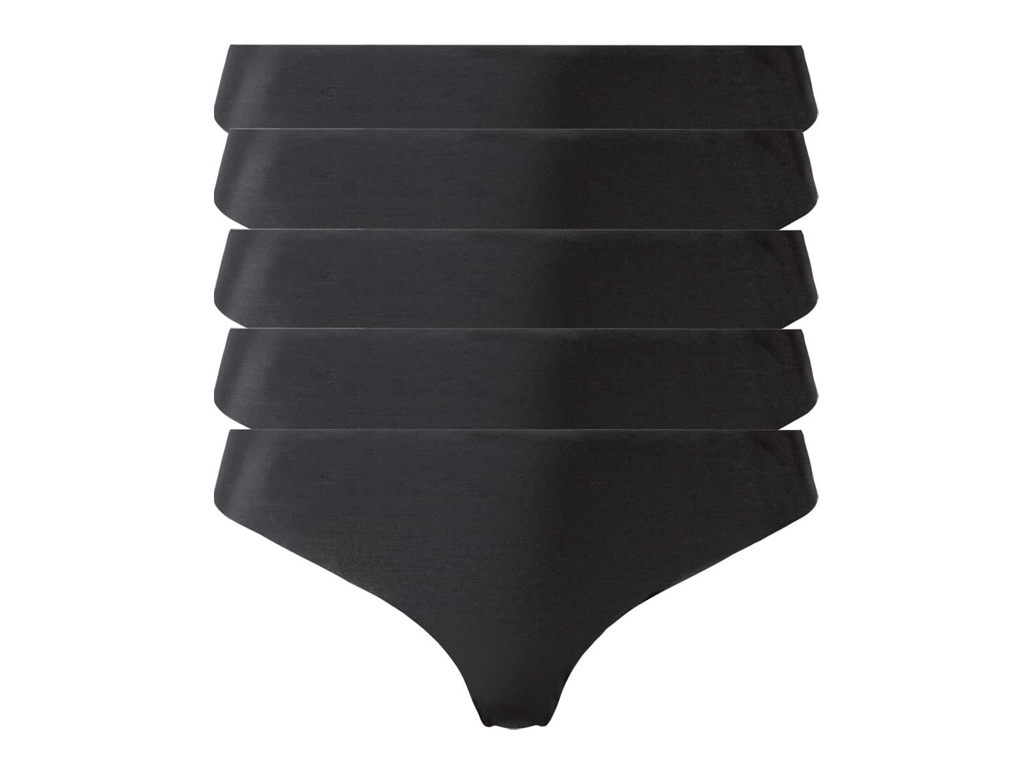 esmara® Dámske bezšvové tangá, 5 kusov (M (40/42), čierna)