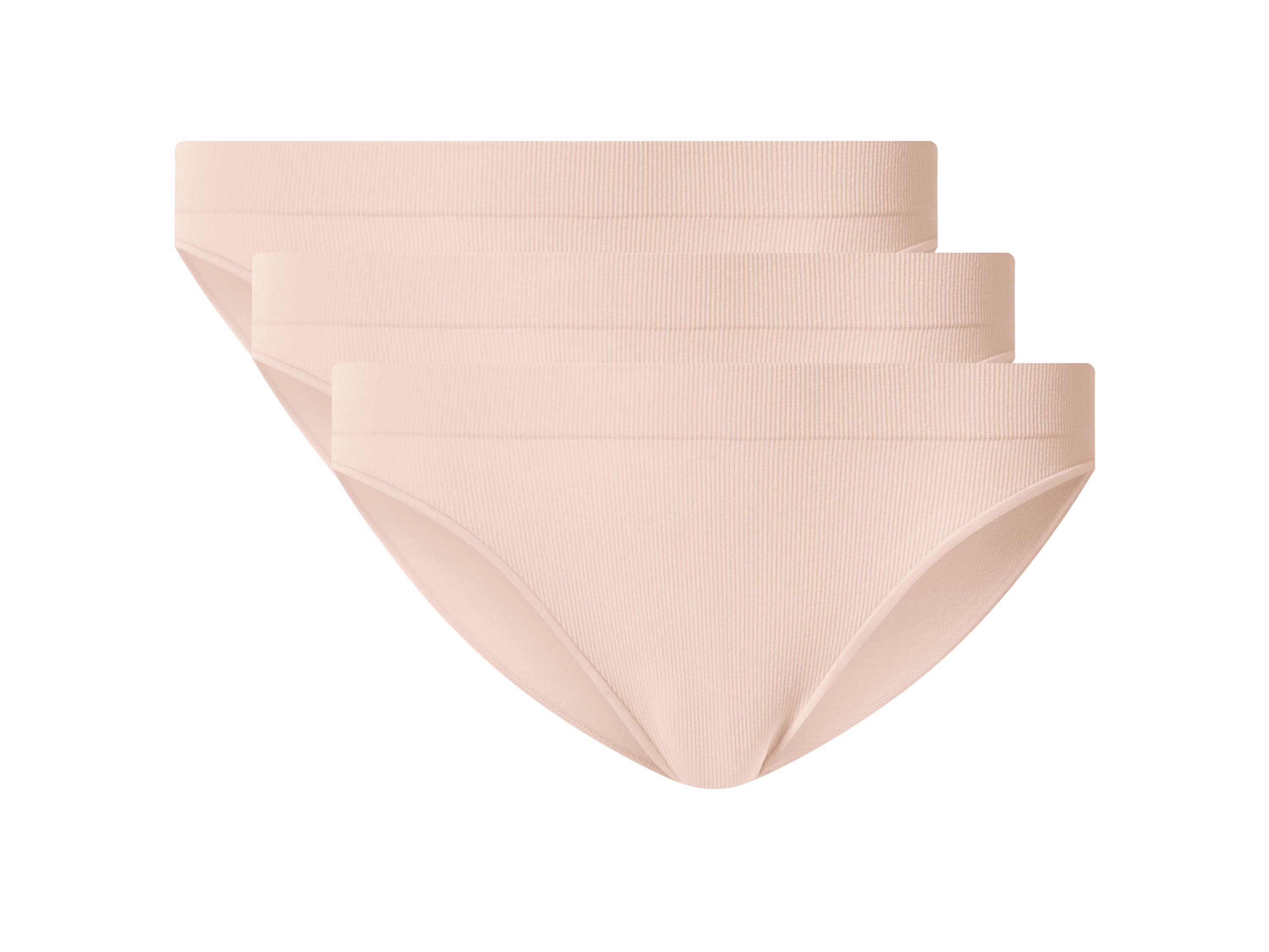 ESMARA® Dámske rebrované nohavičky, 3 kusy (bledoružová, S (36/38))