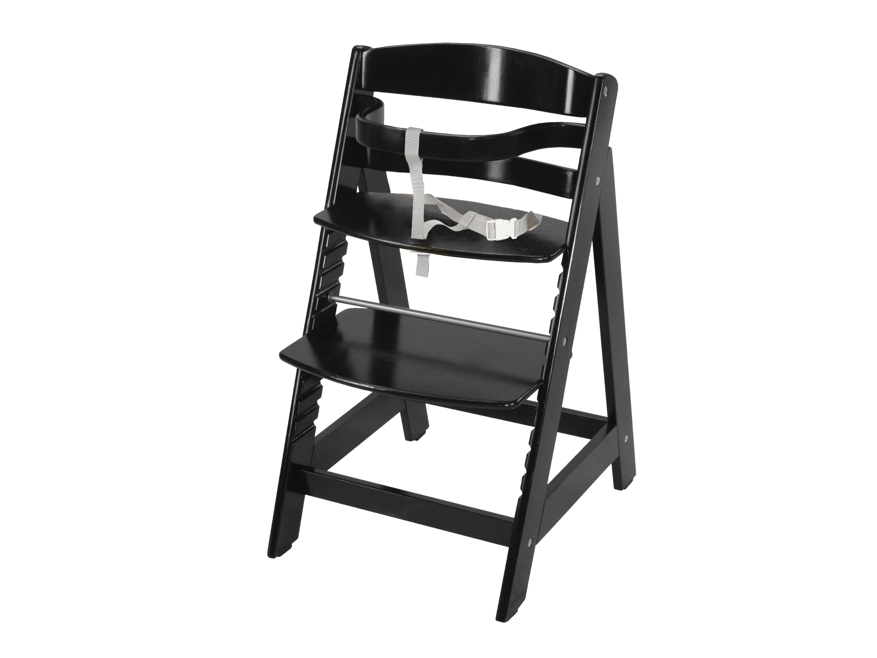 roba Detská drevená vysoká jedálenská stolička Sit Up (čierna)