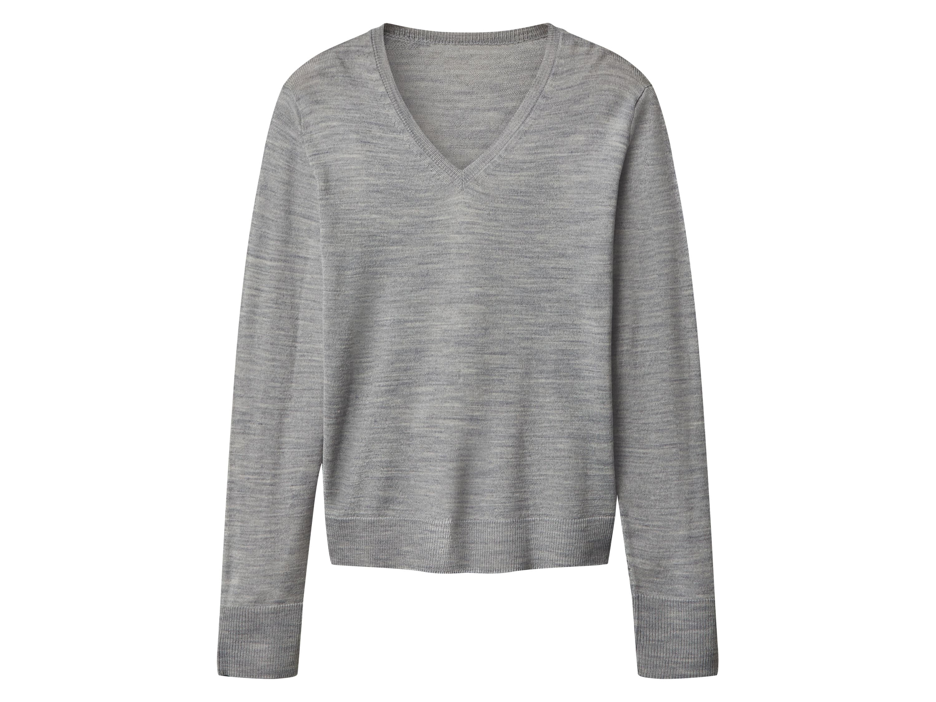 esmara® Dámsky merino pulóver Premium (bledosivá, L (44/46))