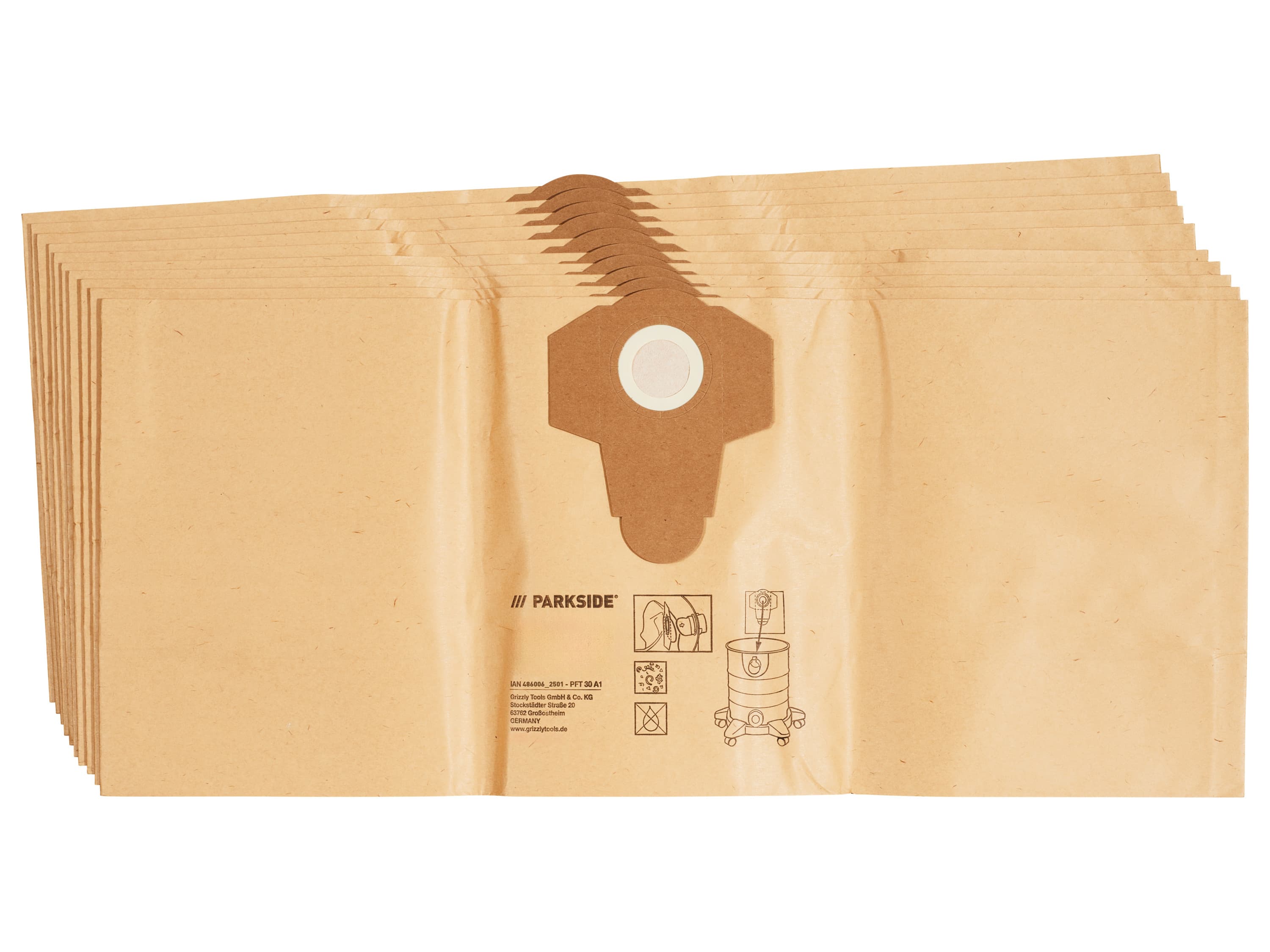 PARKSIDE® Vrecká do vysávača PFT 30 A1/PVFT 30 A1/PFBW 30 A1 (filtračné vrecká, 10 kusov)