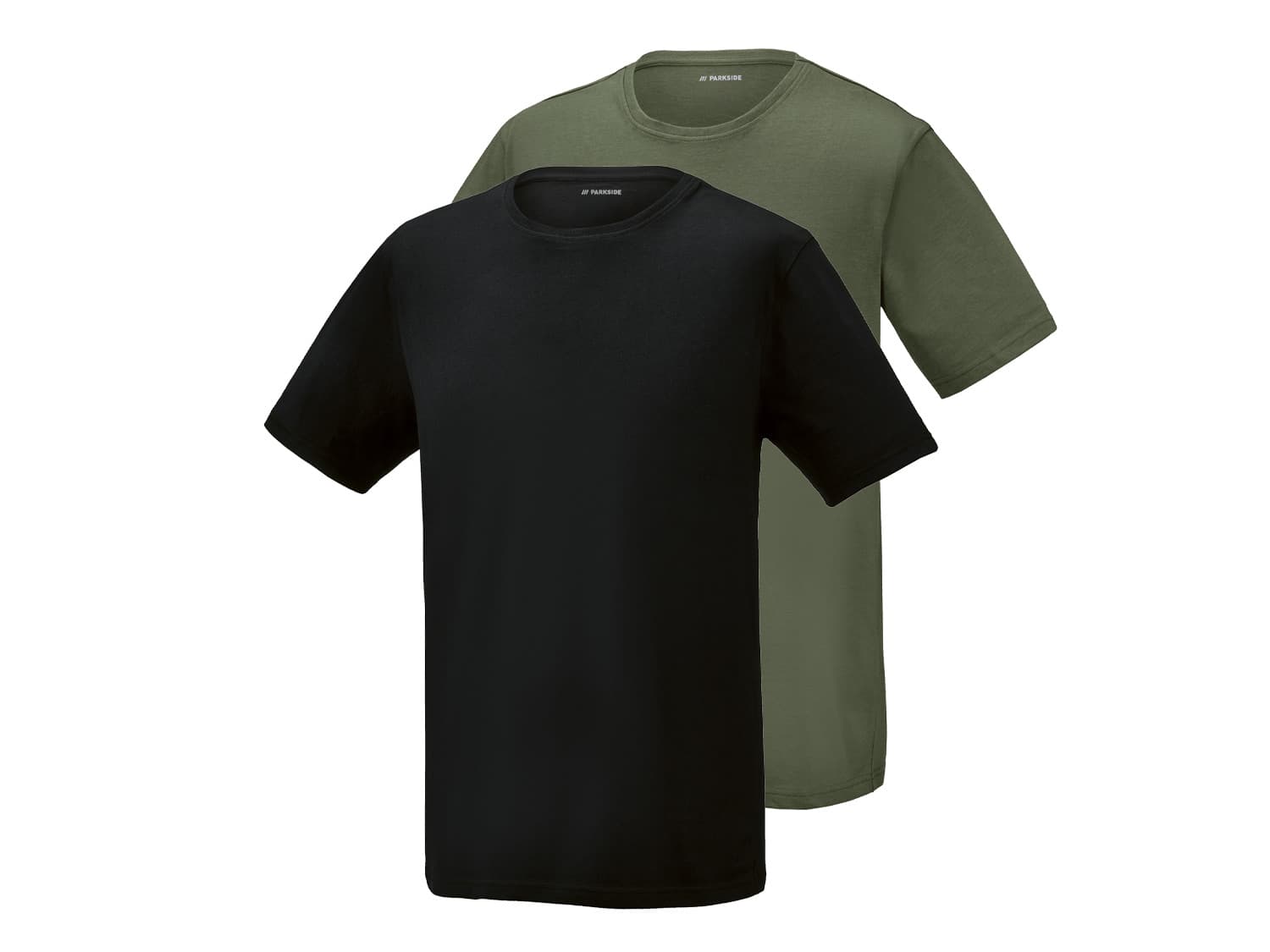 PARKSIDE® Pánske tričká, 2 kusy (čierna/zelená, L (52/54))