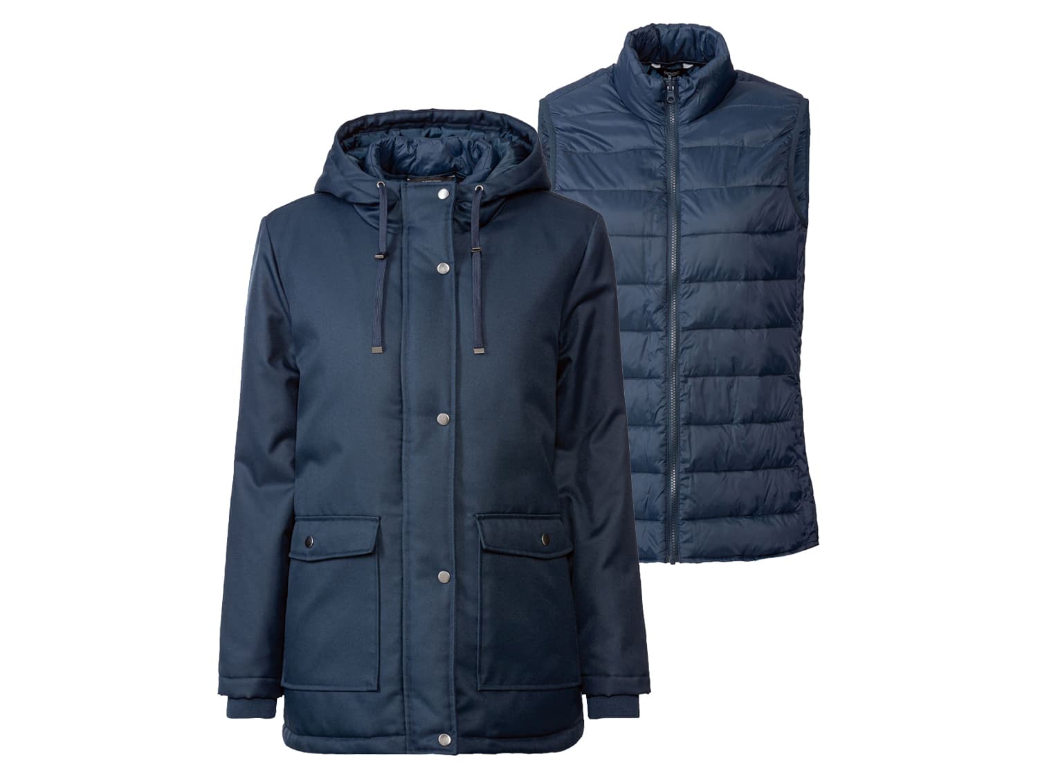 esmara® Dámska parka do každého počasia 3 v 1 (tmavomodrá, XS (32/34))