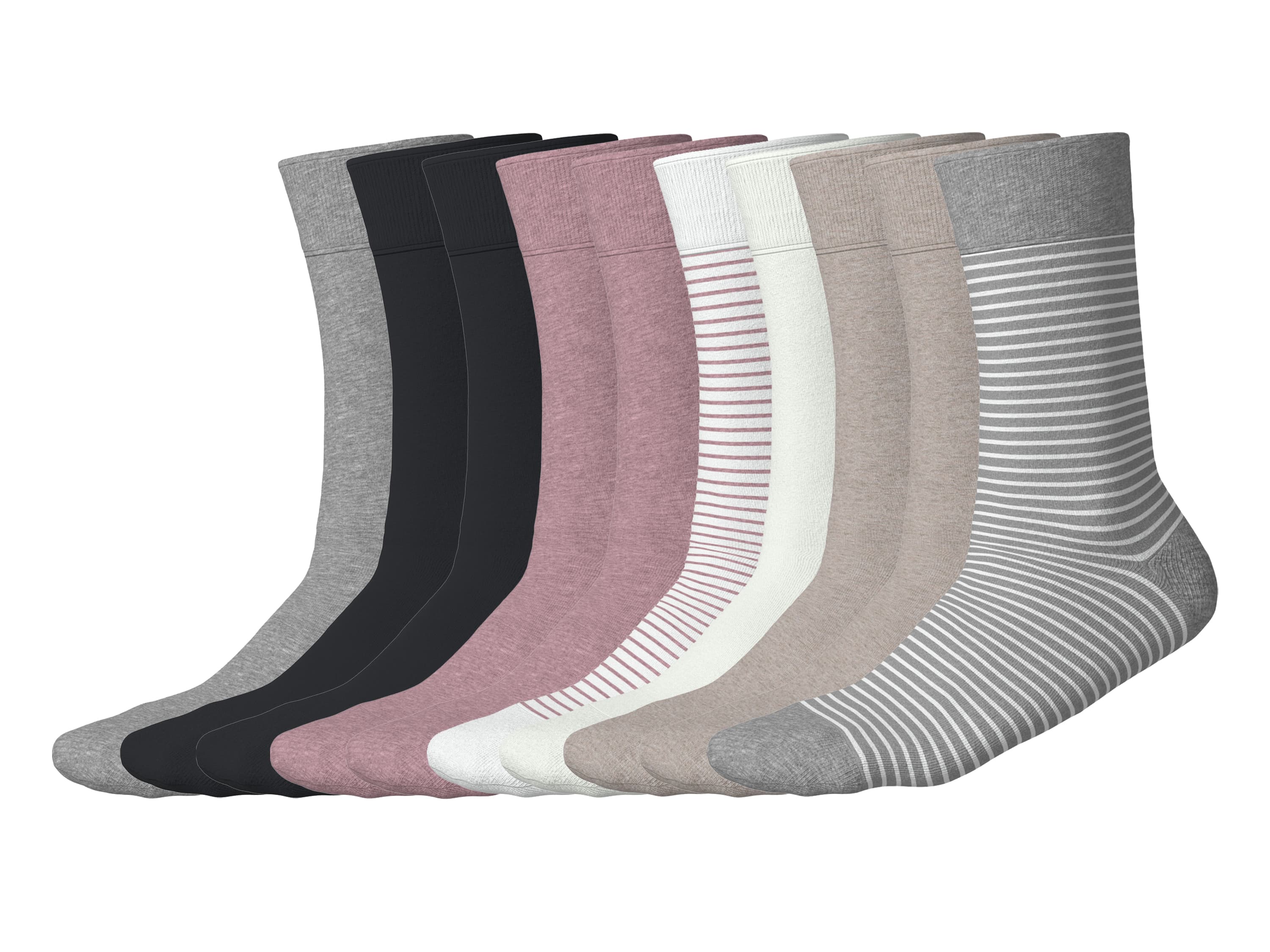 ESMARA® Dámske/Pánske ponožky, 10 párov (ružová/biela, 35-38)