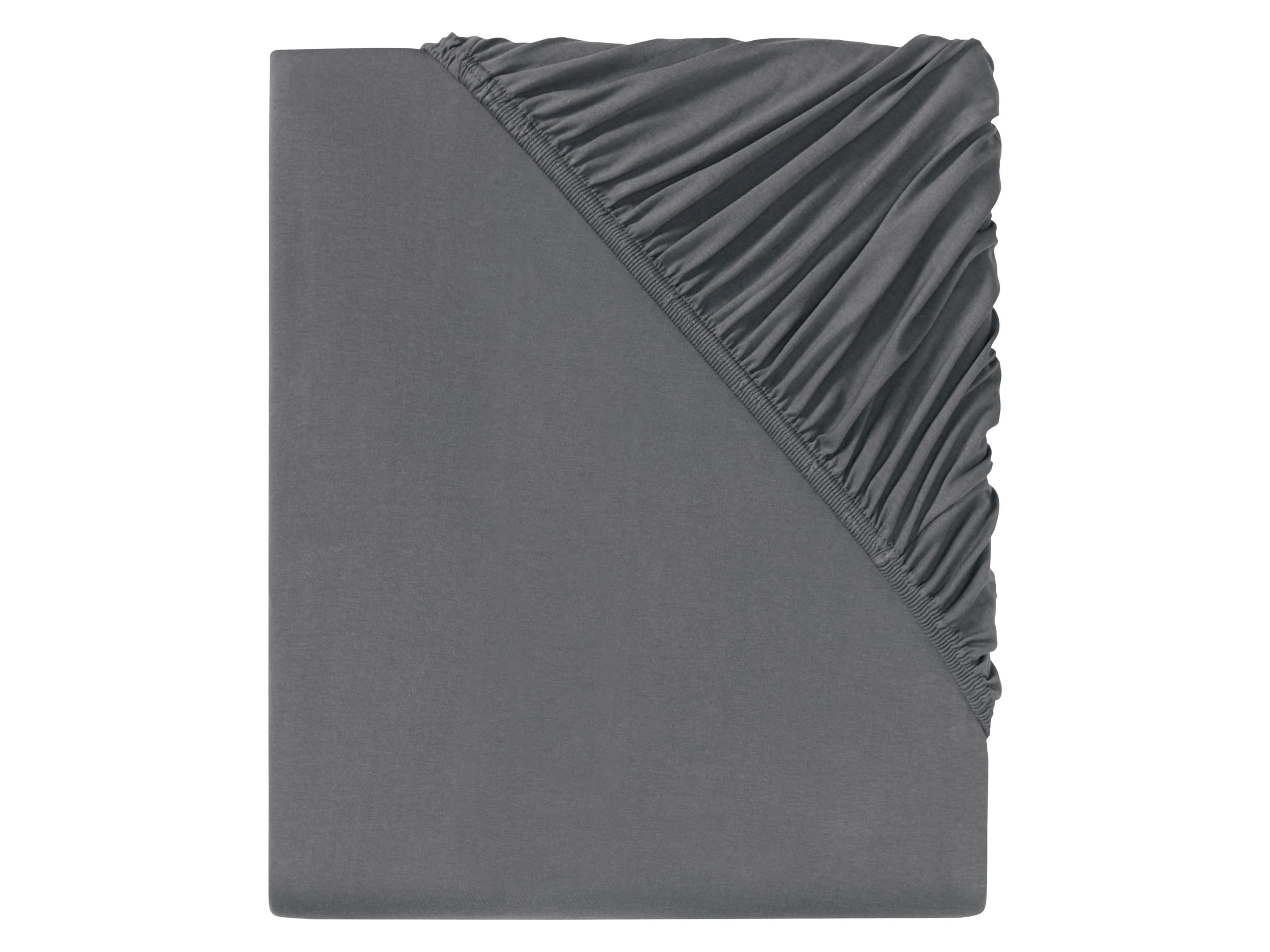 LIVARNO home Napínacia džersejová plachta, 90 – 100 x 200 cm (tmavosivá)
