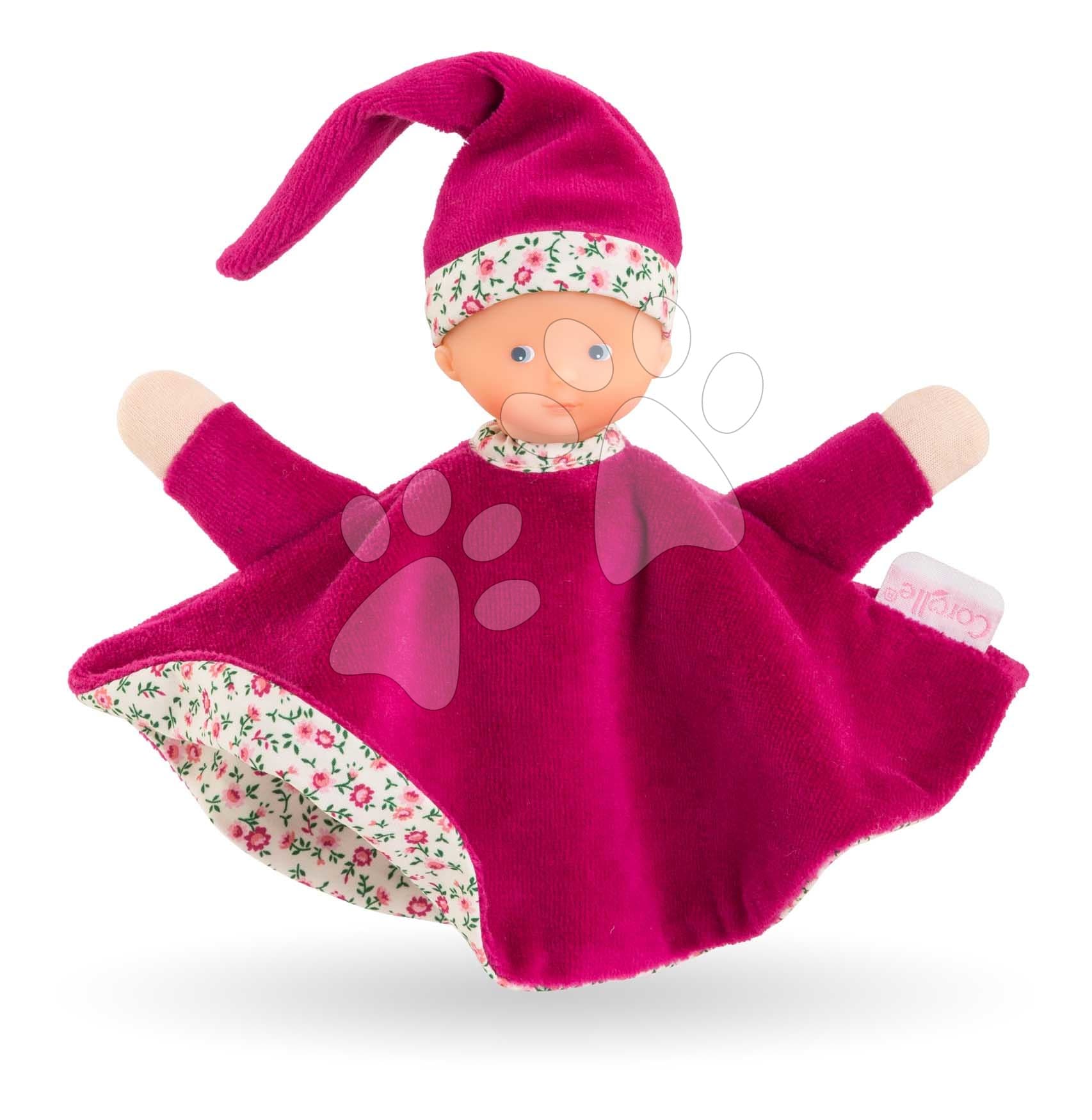 Bábika na maznanie Tidoudou Pink Grenadine Mon Doudou Corolle z extra jemného textilu s modrými očami 17 cm od 0 mes