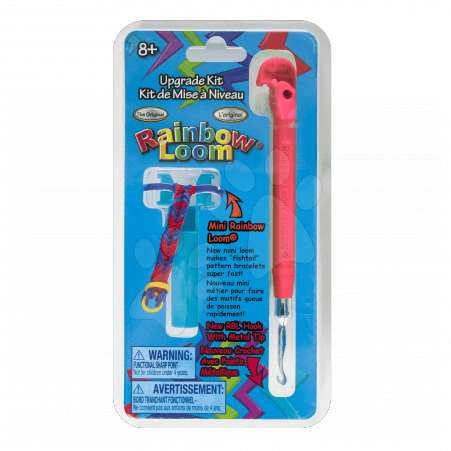 Rainbow Loom detský kovový háčik s úchytkou na pletenie 21317r ružový