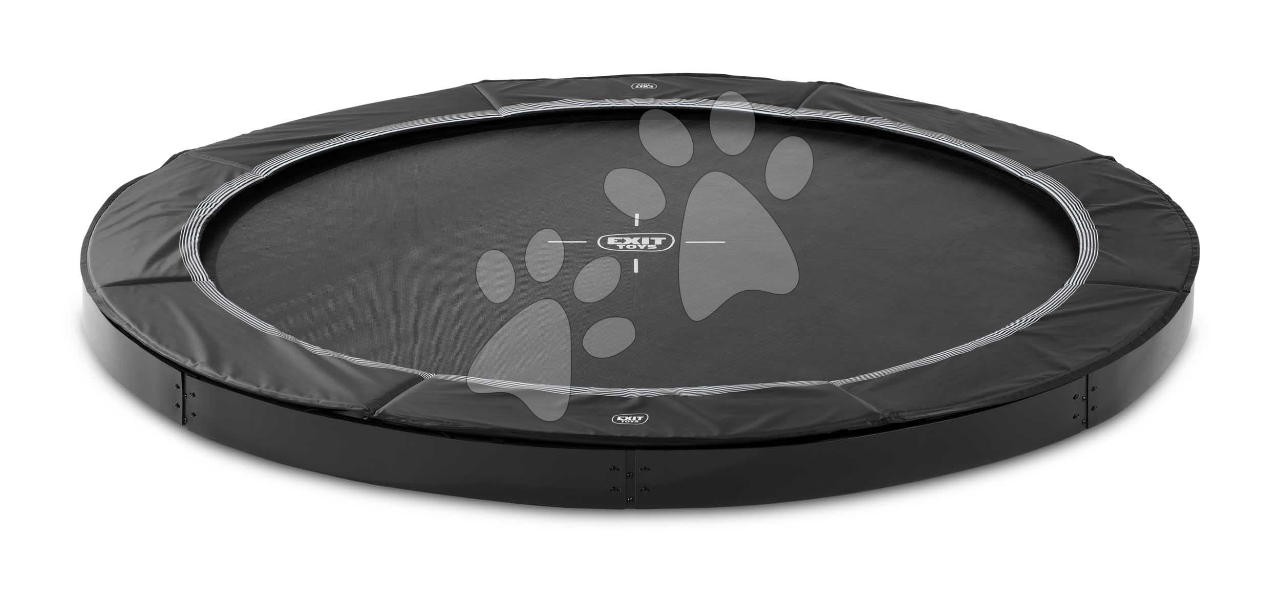 Trampolína Interra Ground Level Sports Trampoline Exit Toys prízemná 427 cm priemer s ventilačným systémom čierna