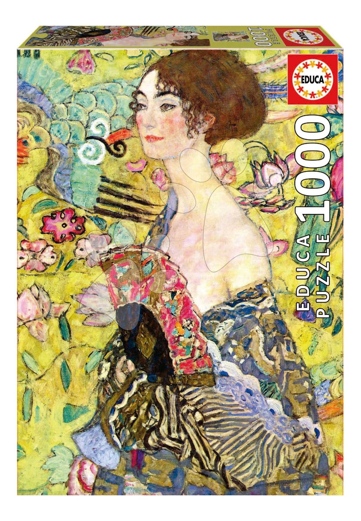 Puzzle Lady With a Fan Gustav Klimt Educa 1000 dielov a Fix lepidlo