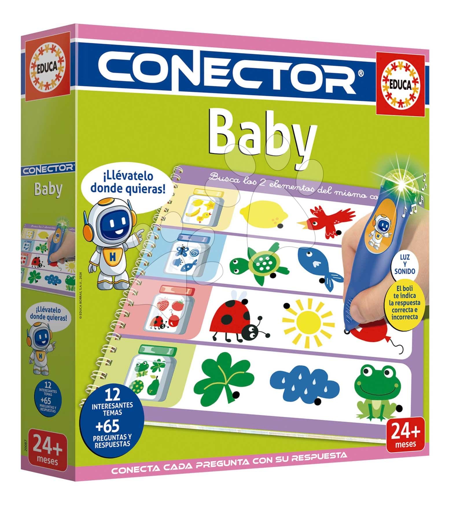 Spoločenská hra Učíme sa s obrázkami Baby Conector Educa s inteligentným perom so zvukom a svetlom 65 otázok v španielčine od 24 mes