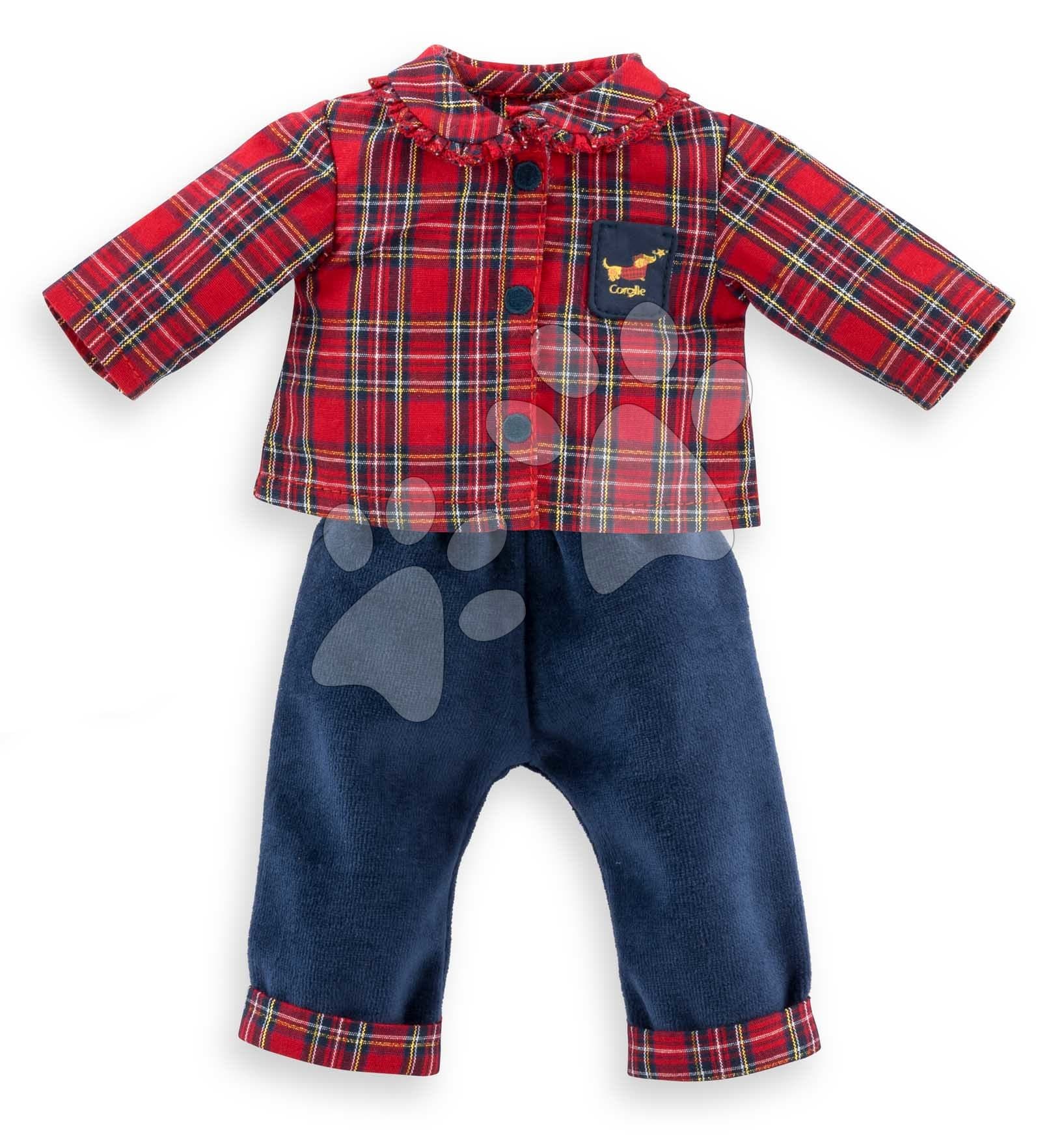 Nohavice a košeľa pre bábiku Homewear Style Ma Corolle vianočná edícia pre 36 cm bábiku