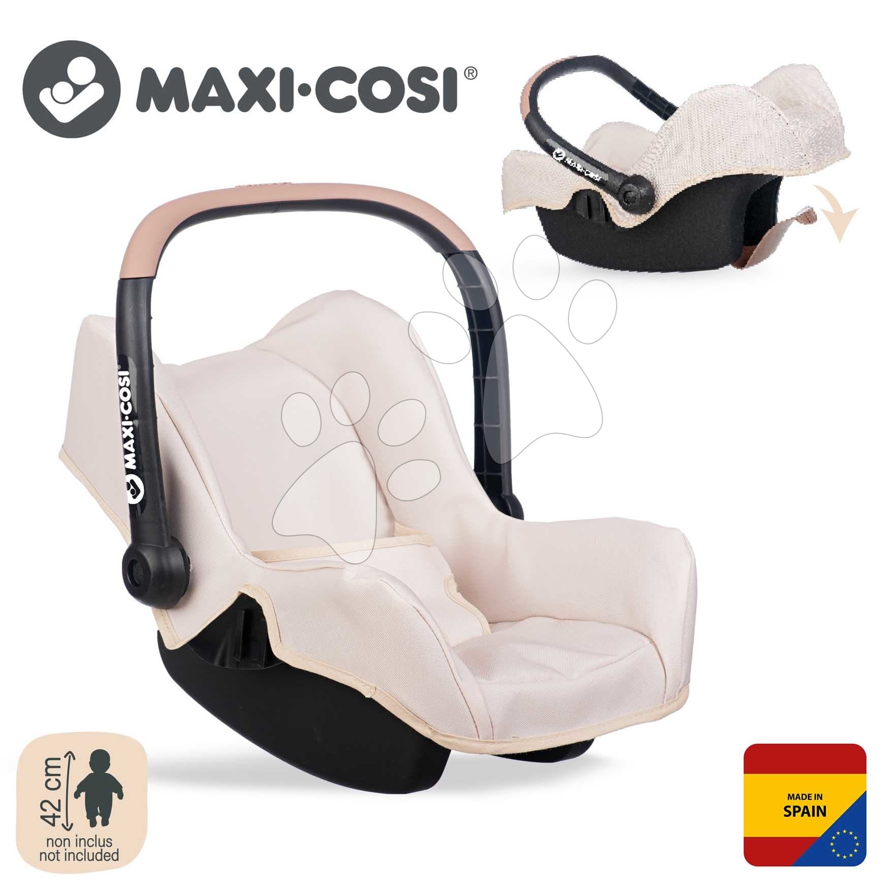 Autosedačka s bezpečnostným pásom Seat Sandy Maxi Cosi&Quinny Smoby pre 42 cm bábiku s úložným priestorom a nastaviteľnou rúčkou