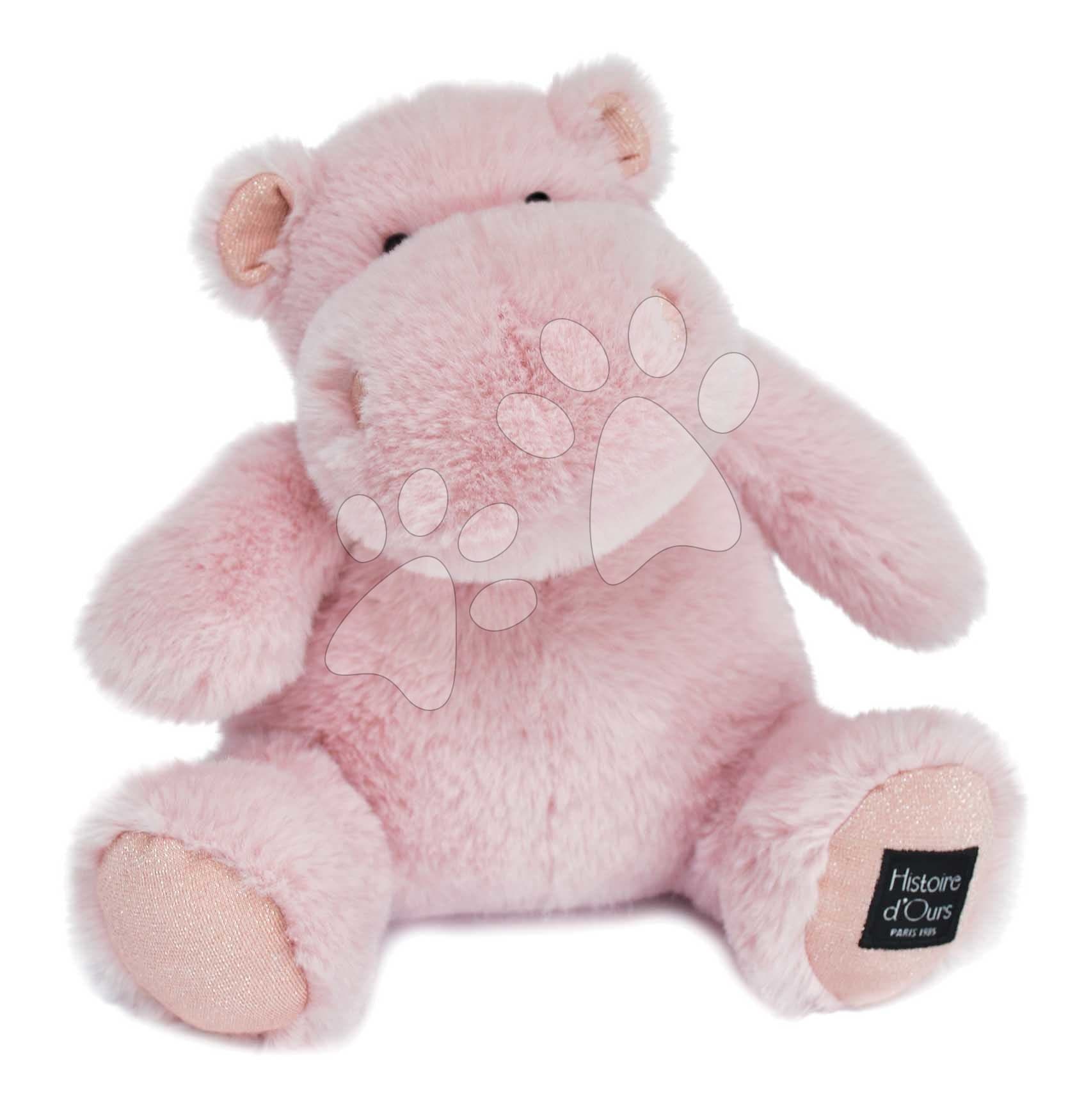 Plyšový hrošík Hip'Pie Histoire d’ Ours ružový 25 cm od 0 mes