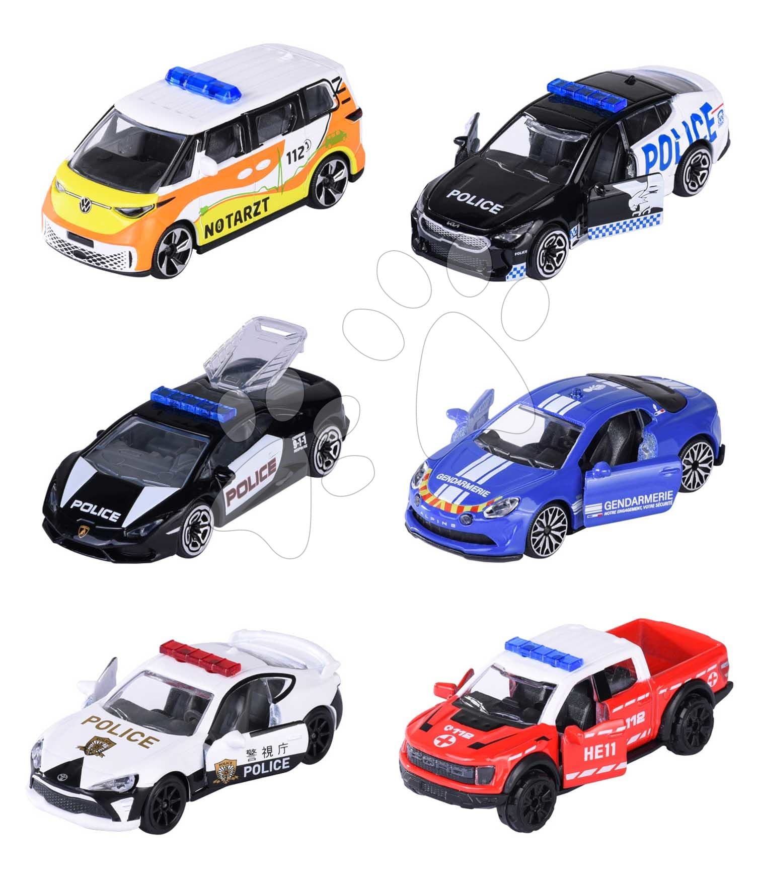 Autíčko záchranárske Rescue World Premium Majorette kovové 6 rôznych druhov dĺžka 7,5 cm 1:64