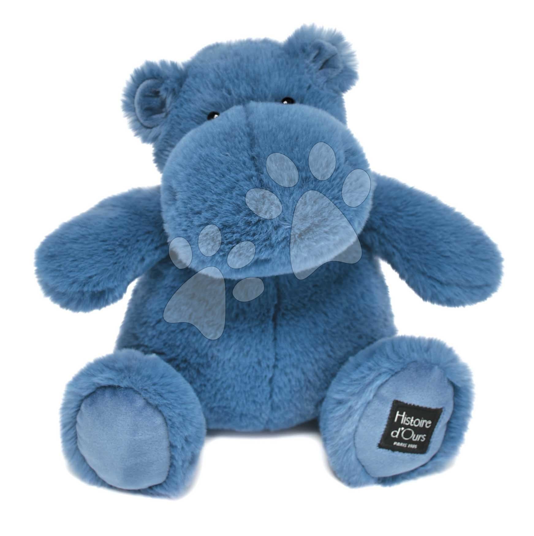 Plyšový hrošík Hip'Blue Histoire d’ Ours modrý 25 cm od 0 mes