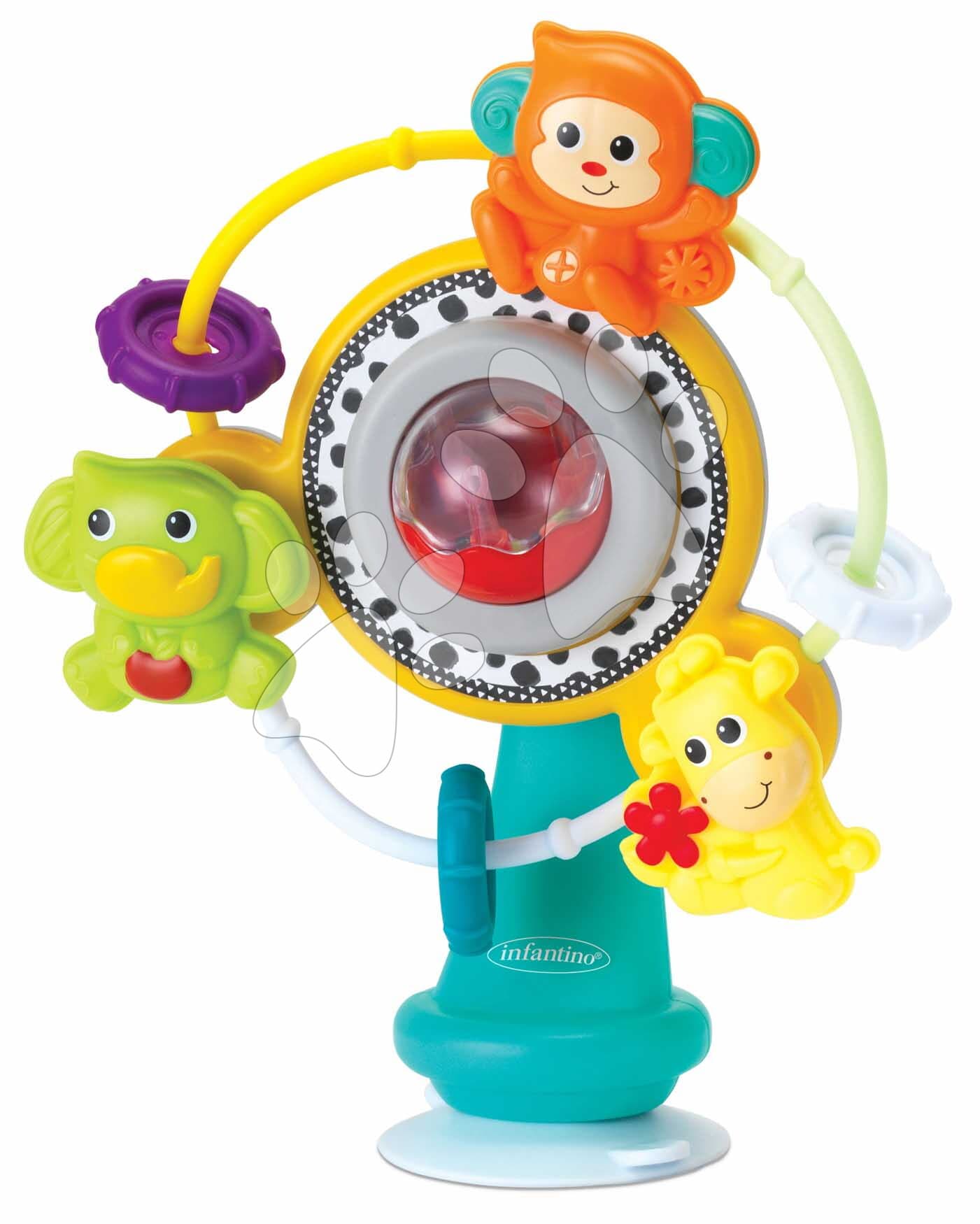 Kolotoč so zvieratkami Jungle Ferris Wheel Infantino s hrkálkou od 6 mes