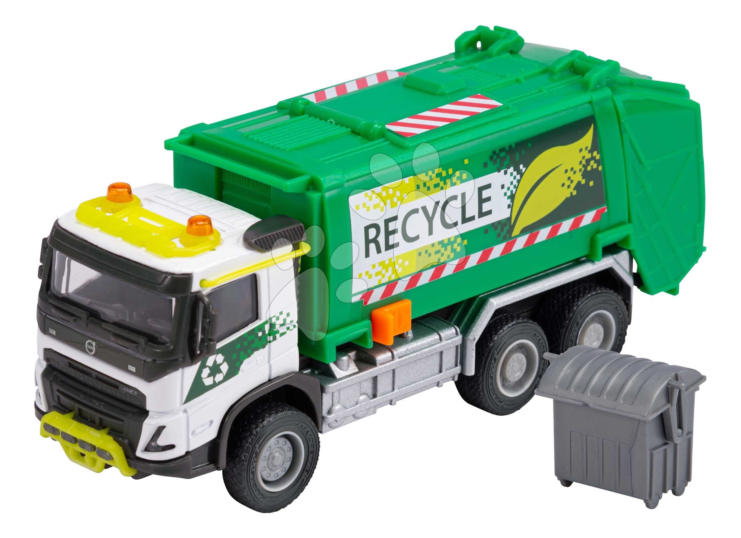 Autíčko smetiarske Volvo FMX Truck Garbage Collector Majorette dĺžka 19 cm