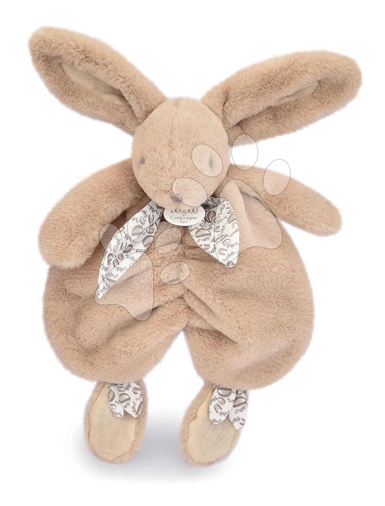 Plyšový zajačik na maznanie Bunny Comforter Sand Beige Doudou et Compagnie v darčekovom balení béžový 29 cm od 0 mes