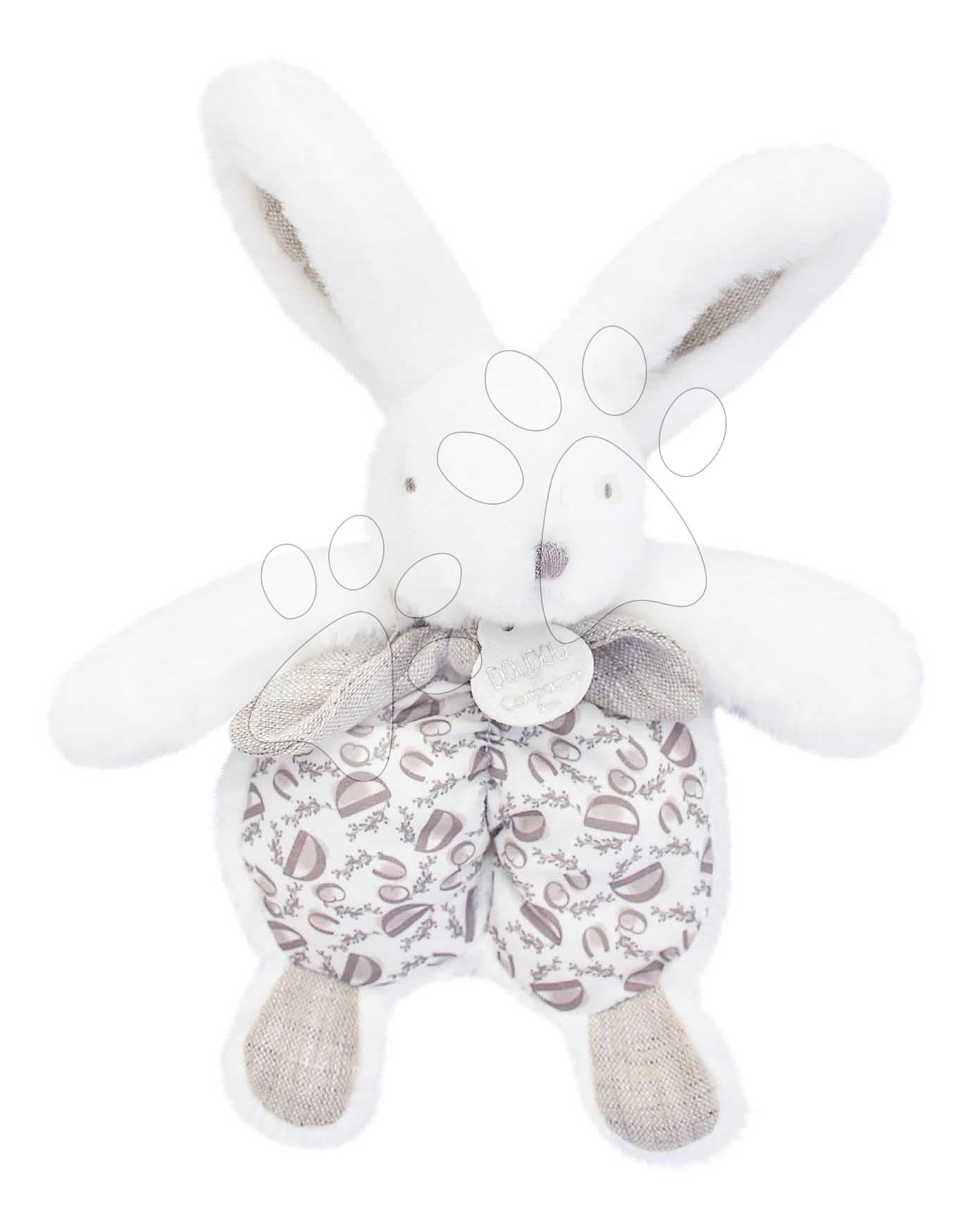 Plyšový zajačik na maznanie Bunny Comforter White Doudou et Compagnie v darčekovom balení biely 18 cm od 0 mes