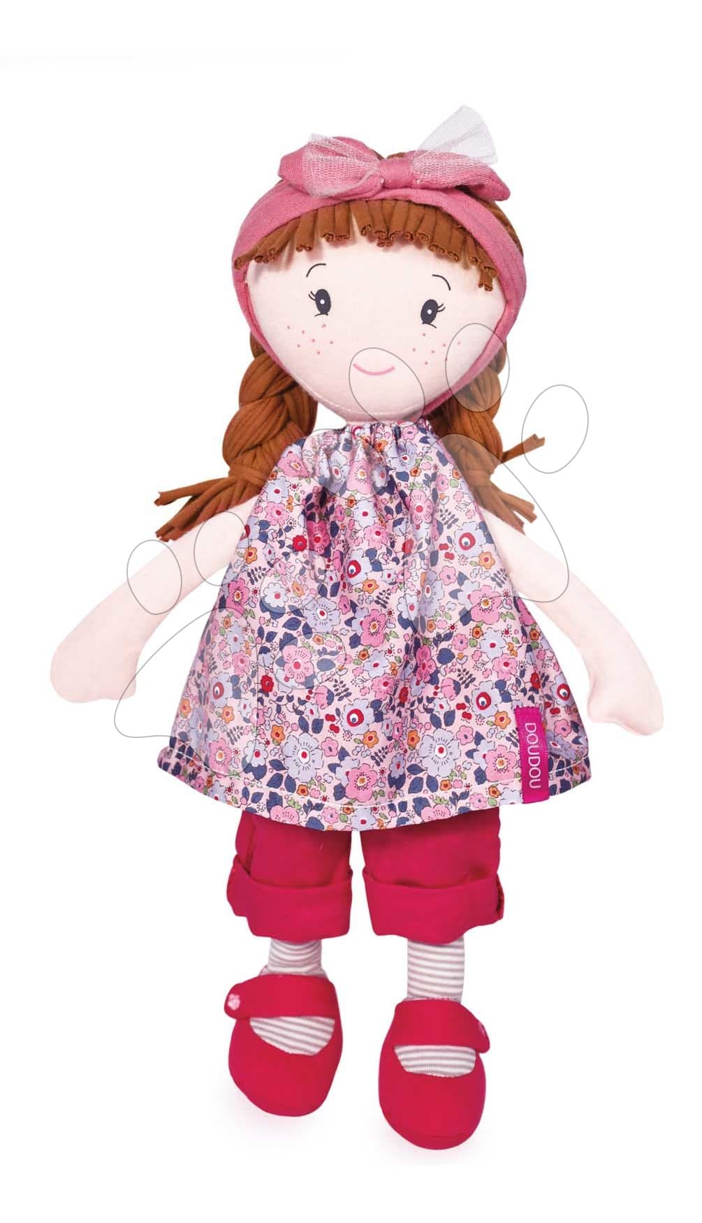Bábika Capucine Having Fun Jolijou 36 cm s hnedými vláskami vo vzorovaných šatách z jemného textilu od 5 rokov