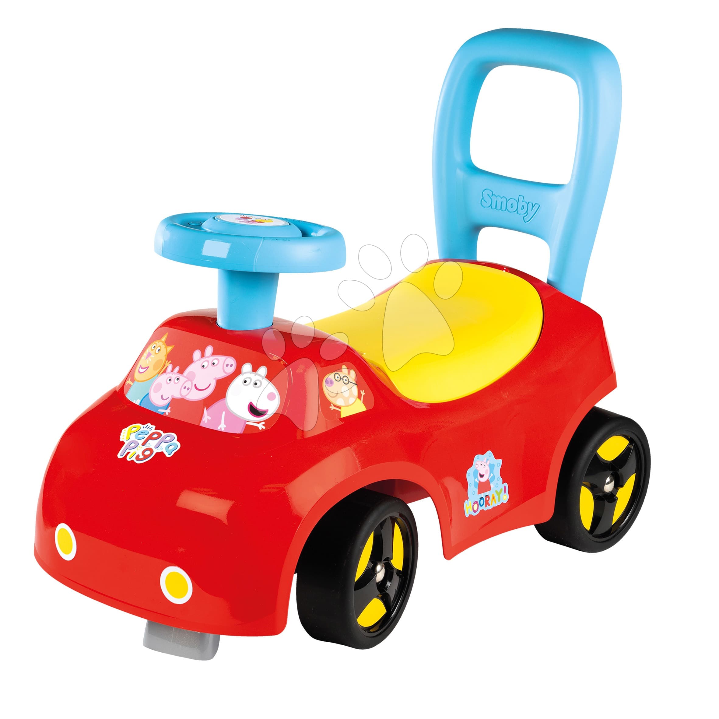 Odrážadlo a chodítko Peppa Pig Auto Ride On Smoby ergonomické s opierkou a úložným boxom pod sedadlom od 10 mes