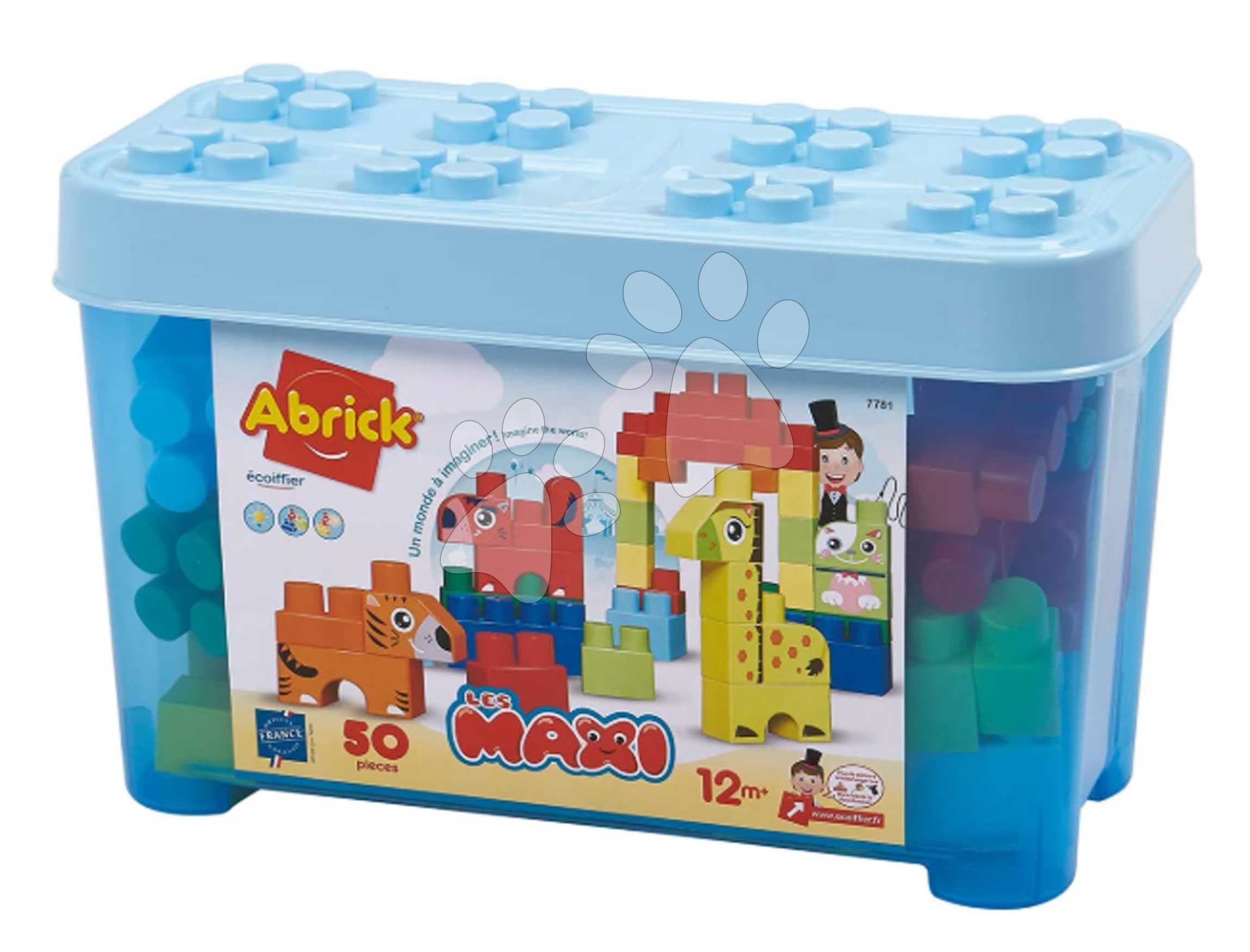 Stavebnica v dóze so zvieratkami Zoo Animals Barrel Maxi Abrick Écoiffier s 50 kockami od 12 mes