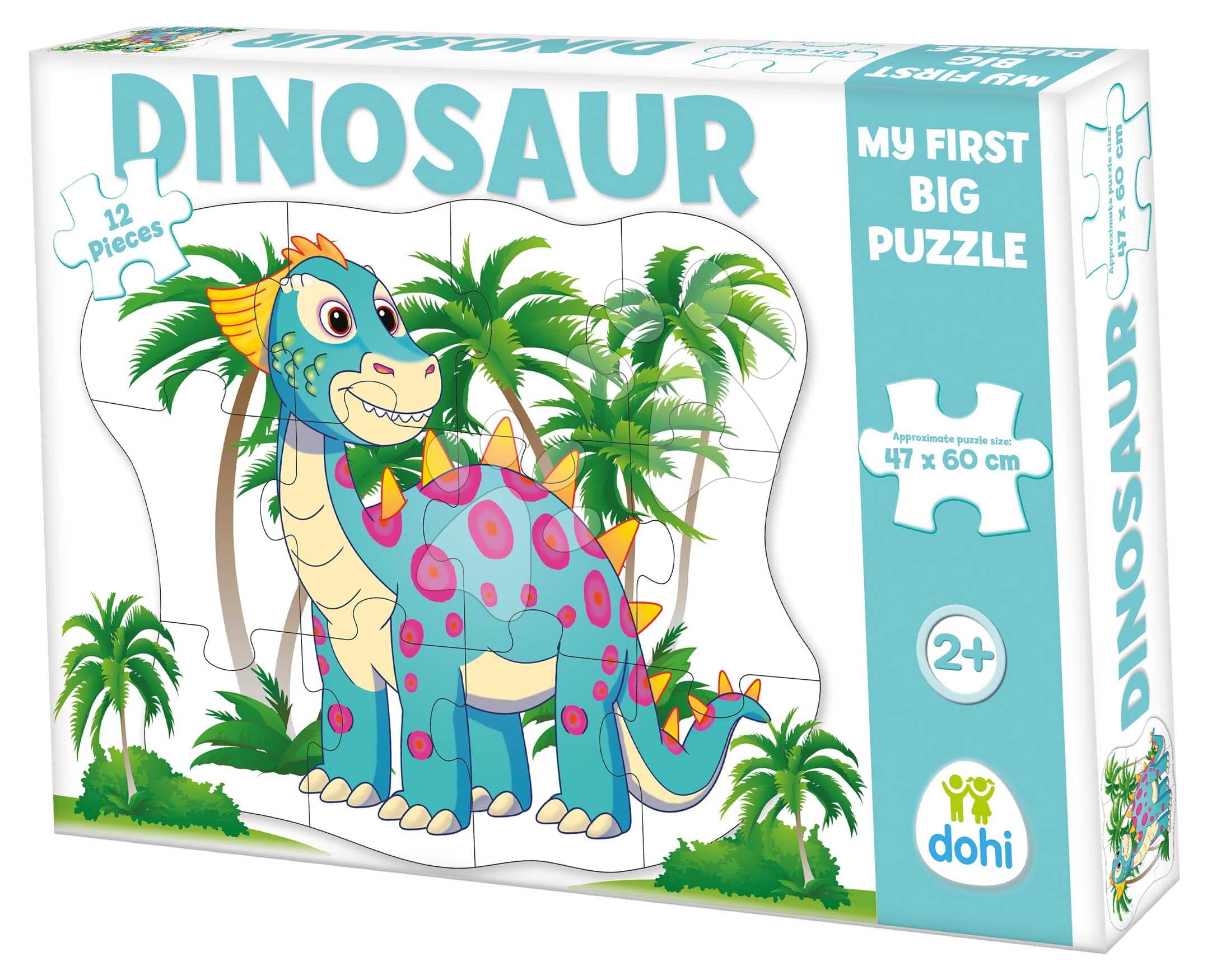 Puzzle podlahové dinosaurus Dohány veľké 12 dielov od 24 mes