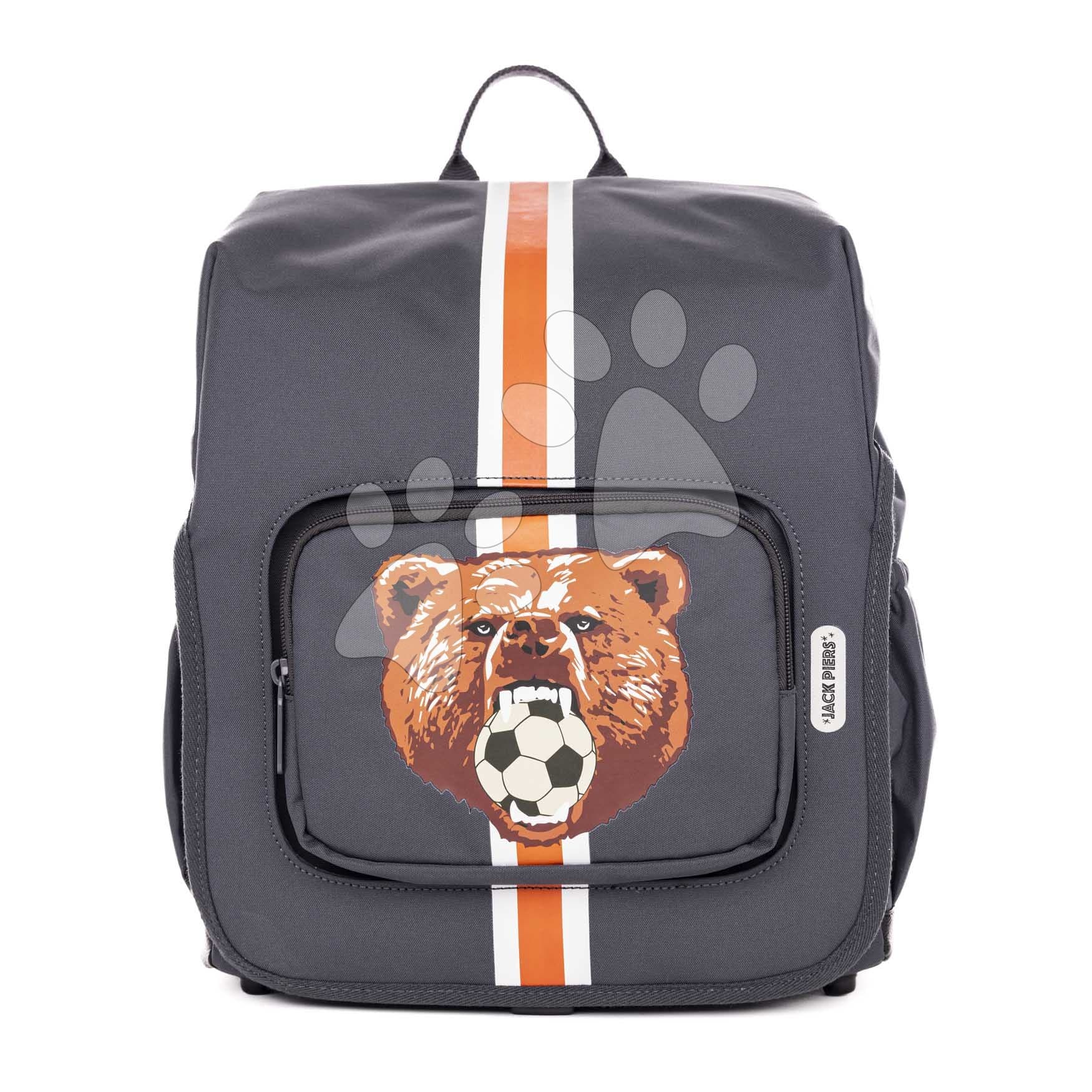 Školská taška batoh Backpack Berlin Soccer Bear Jack Piers ergonomická luxusné prevedenie od 6 rokov 36*13*29 cm