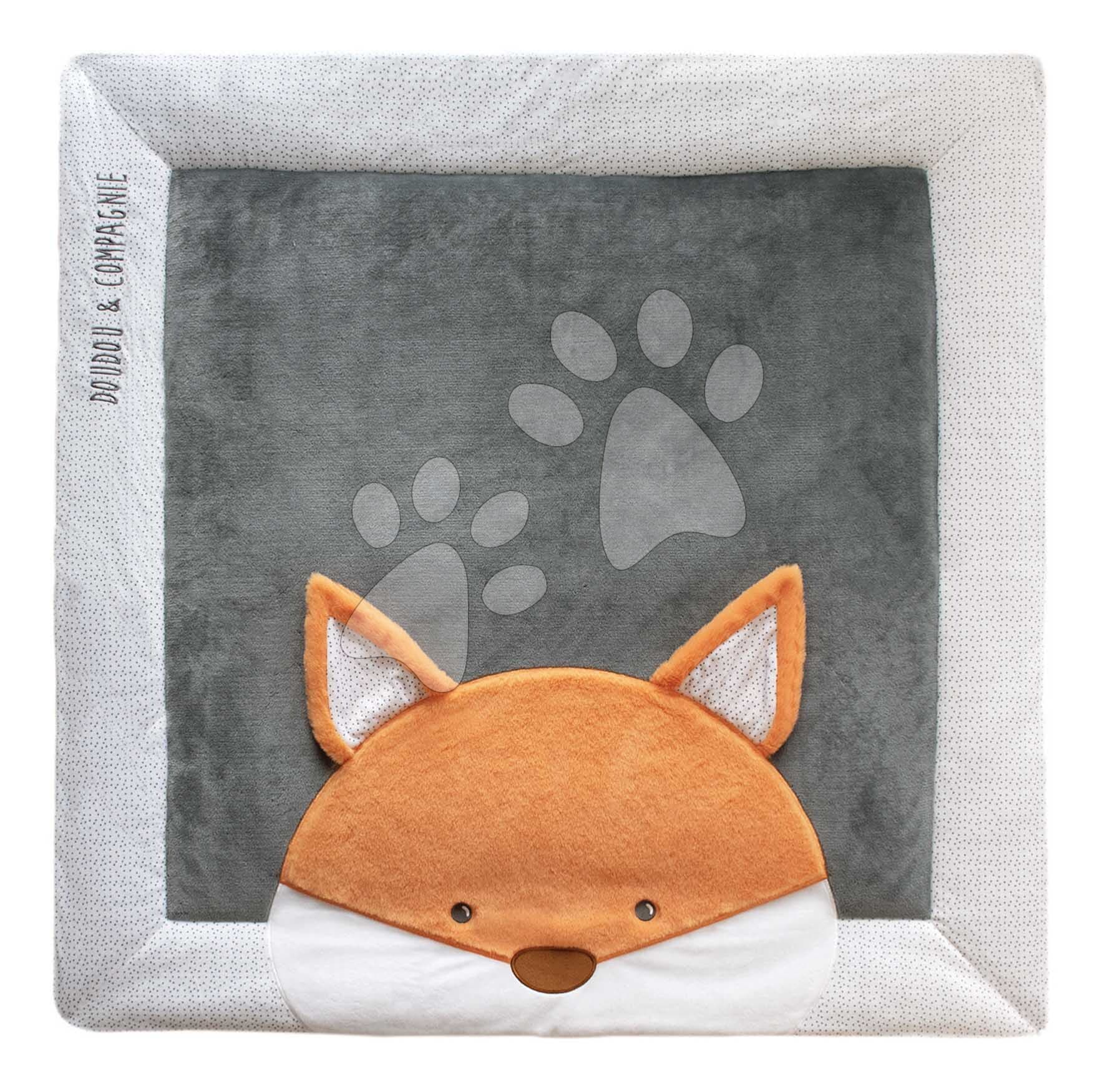Textilná podložka na hranie s líškou Park Mat Fox Doudou et Compagnie sivá 100*100 cm od 0 mes
