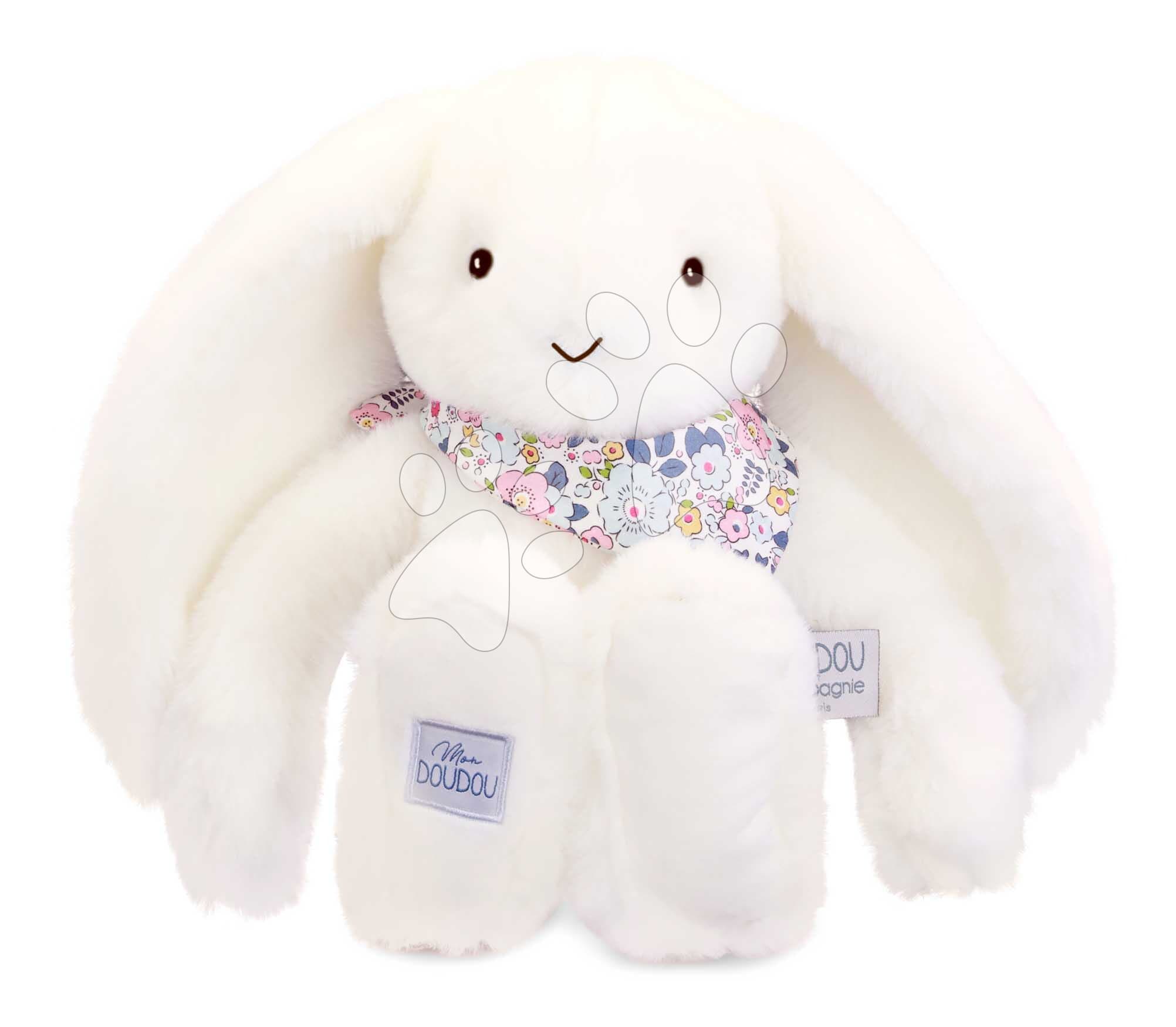 Plyšový zajko Fleurette the Bunny White Doudou et Compagnie biely 35 cm od 0 mes
