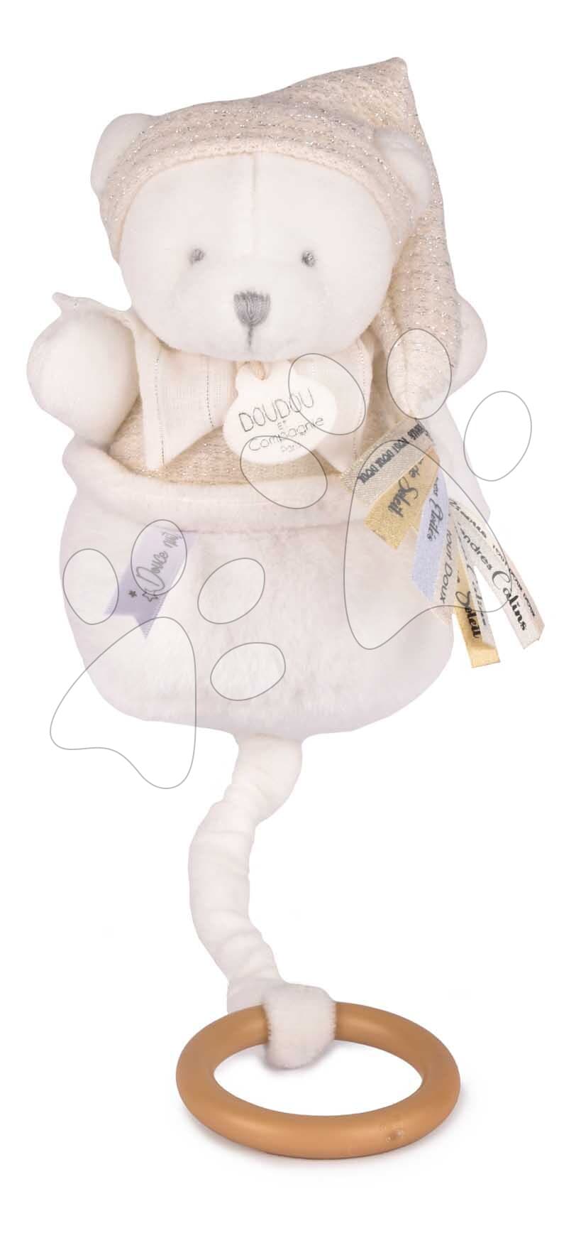Plyšový medvedík s melódiou Doudou 25 Years Music Box Beige Doudou et Compagnie narodeninová edícia béžový 20 cm od 0 mes