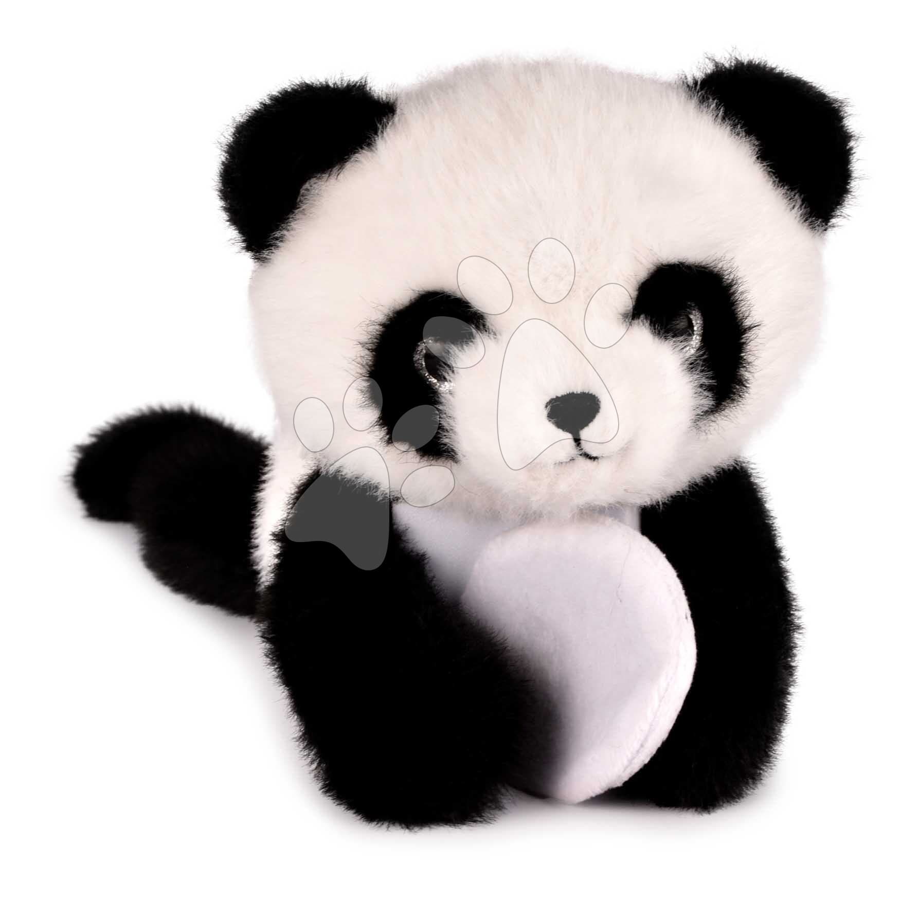 Plyšová panda na objímanie The Glue Pots Panda Magnetic Histoire d’ Ours magnetická čierno-biela 30 cm od 24 mes