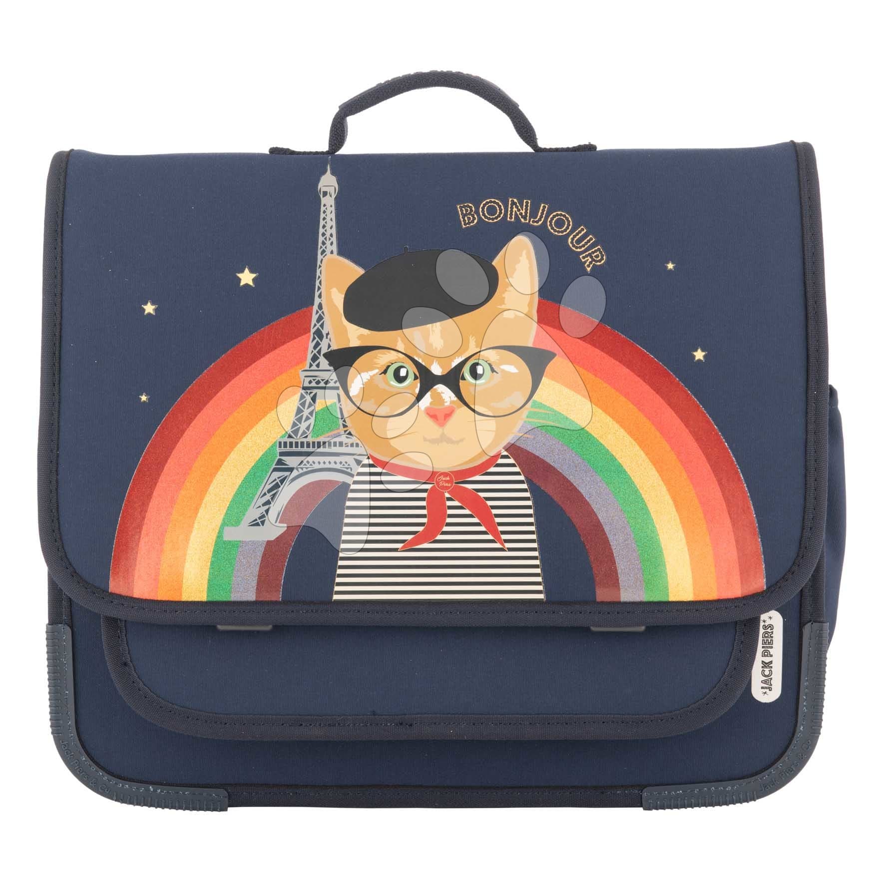 Školská aktovka Schoolbag Paris Large Paris Cat Jack Piers ergonomická luxusné prevedenie od 6 rokov 32*15*38 cm