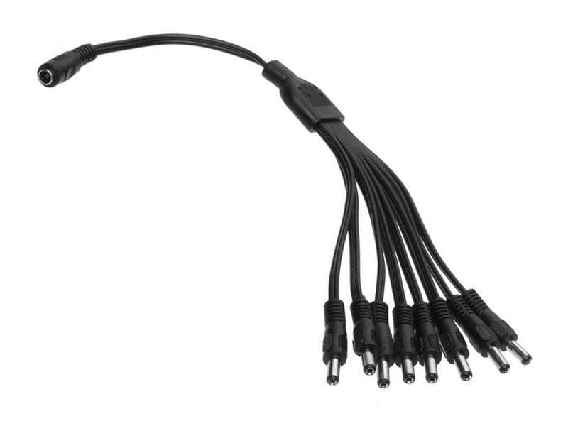 CCTV Splitter 1/8 - pasívne rozbočenie DC napájania, 1x jack samica, 8x jack samec