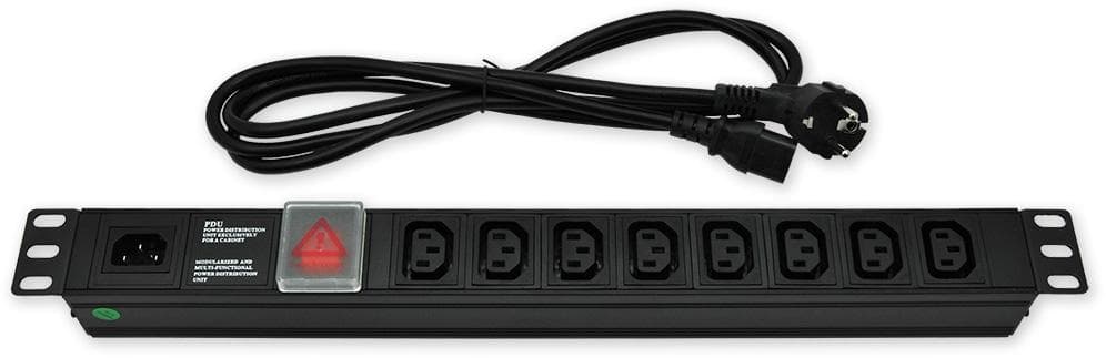 PD.8C13.C14 - 19" napr. panel, 1U, 8 x C13, prívod C14